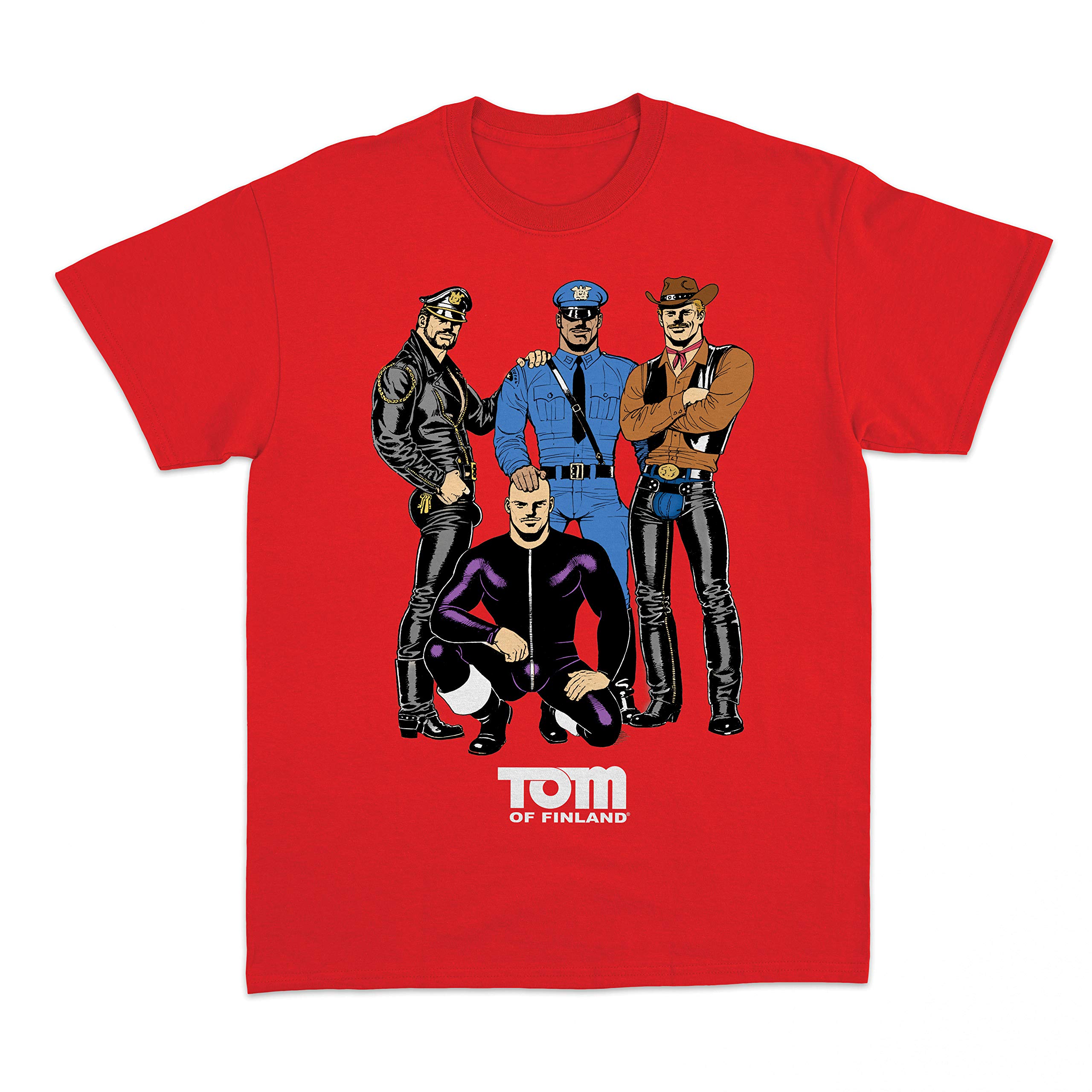 Tom of Finland Gay Pride T-Shirt - Kake & Leathermen Graphic Print for Men (Leather Pants, LGBTQ+ Fashion) - Perfect for Pride Parades, Nightclubs & Leather Events