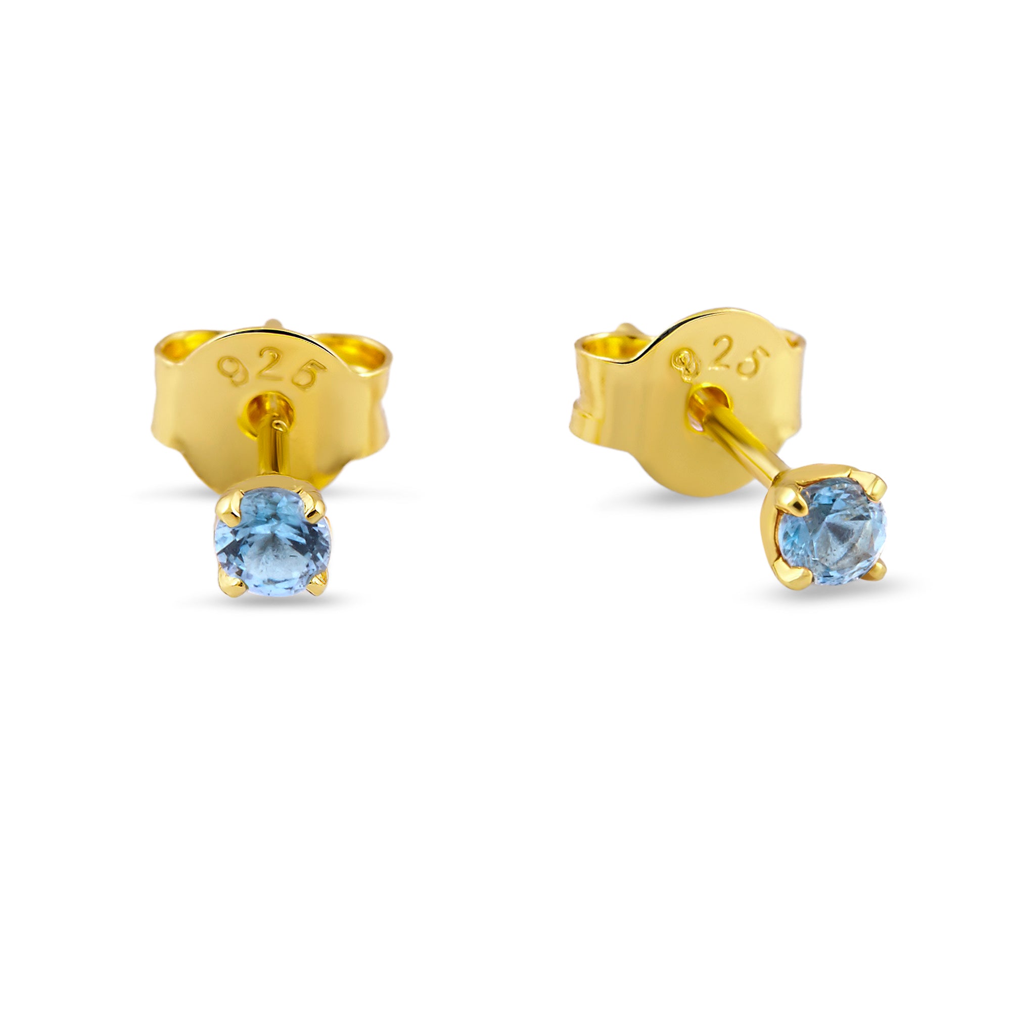 Exquisite 14K Gold Aquamarine Stud Earrings for Women - Perfect for Weddings, Parties & Everyday Elegance