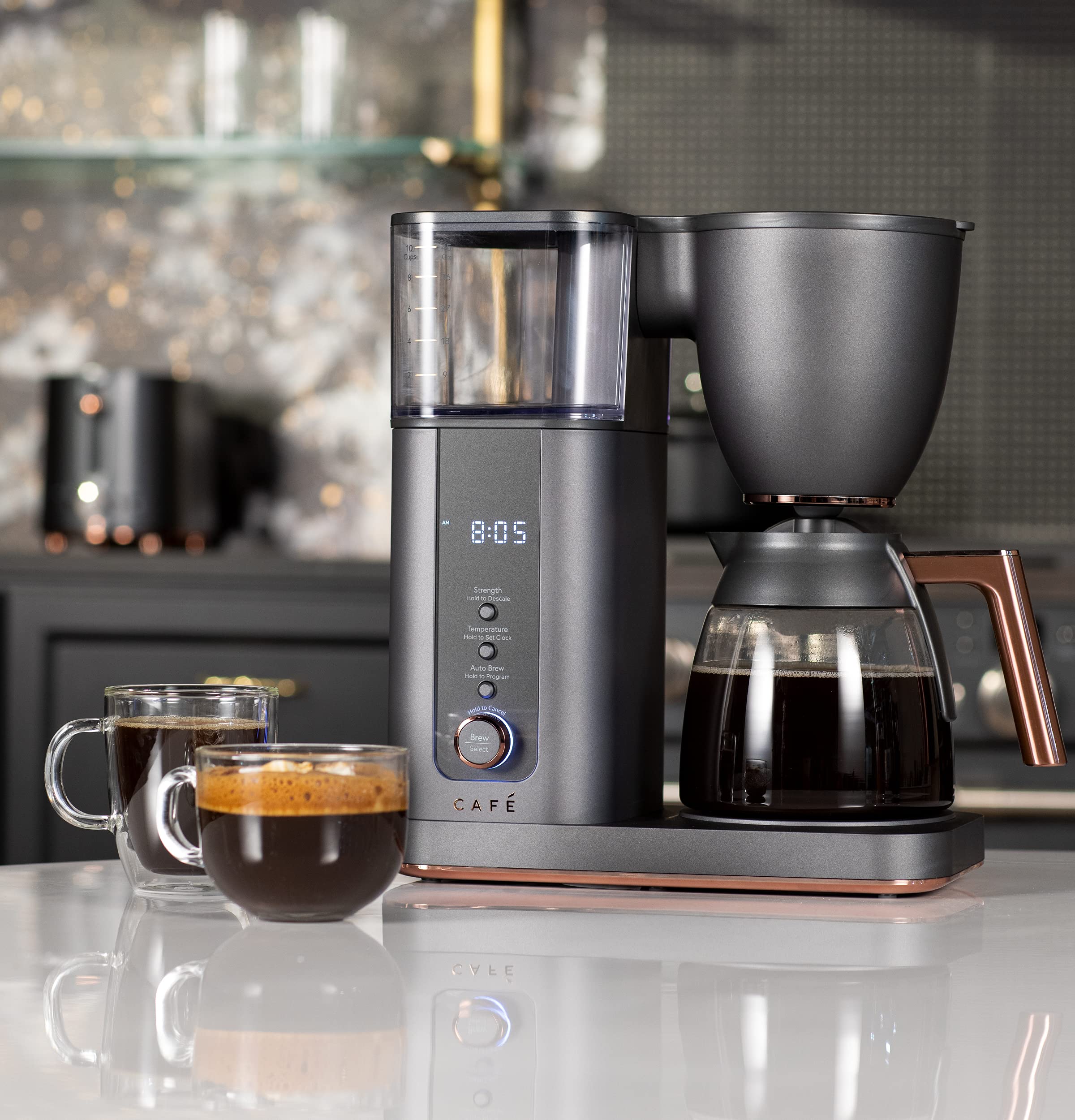 Premium Café Specialty Drip Coffee Maker - 10-Cup Glass Carafe with WiFi & Voice Control | SCA Certified Barista-Grade Coffee Machine | Smart Home Kitchen Appliance | Matte Black (Renewed) | Perfect for Home Offices, Breakfast Nooks & Entertaining Guests