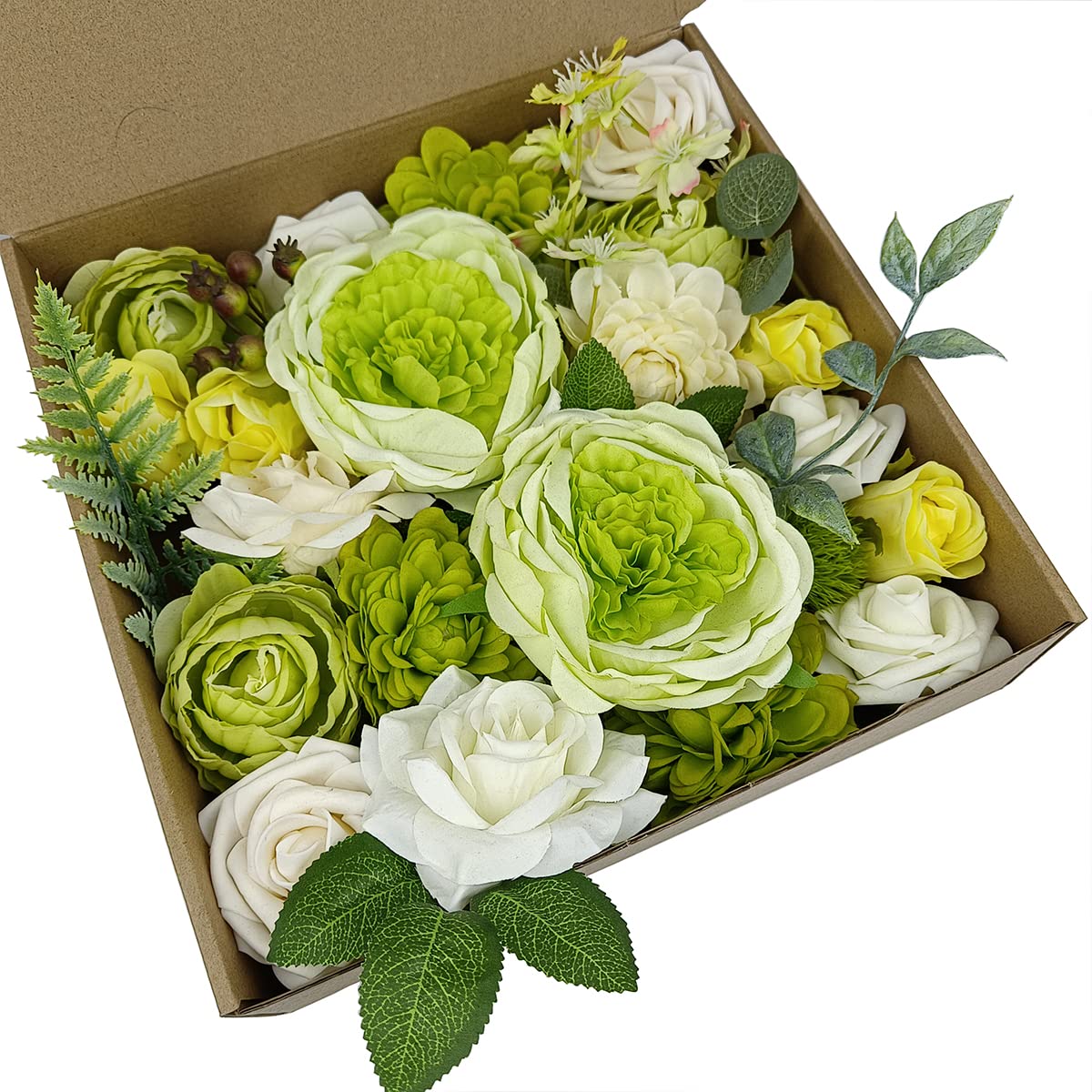 Artificial Wedding Roses Bouquet - Bridal, Cake & Home Decor for Parties (Green)