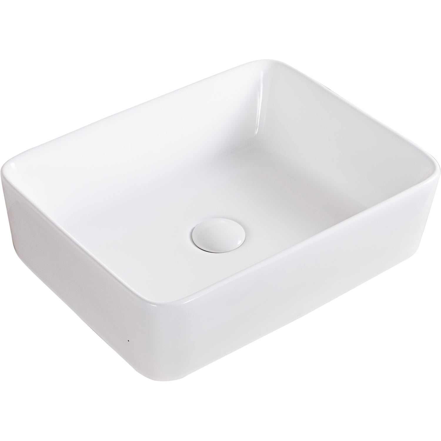19 x 14 Inch White Rectangular Porcelain Vessel Sink - Modern Above Counter Bathroom Vanity Sink for Contemporary Home Decor, Perfect for Master Bathrooms and Powder Rooms