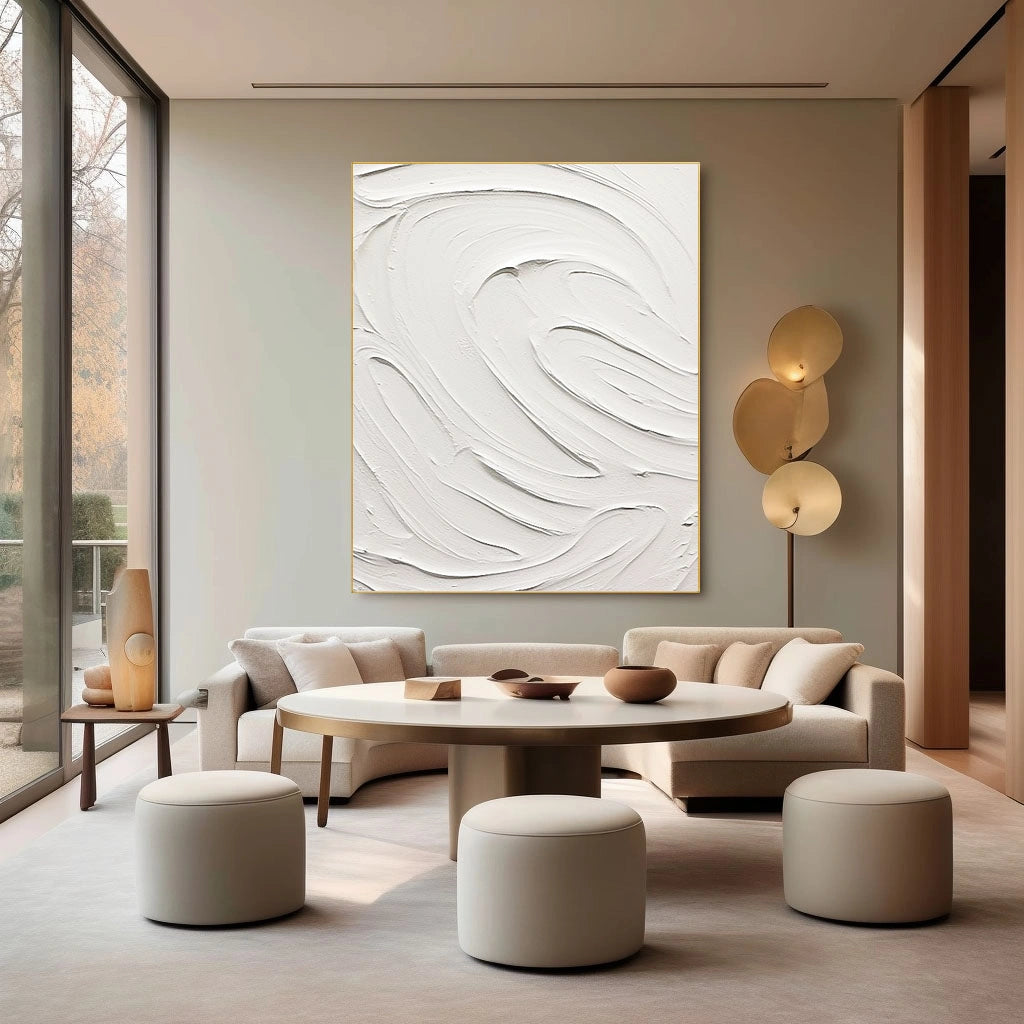 Minimalist Textured Plaster Art Painting - Abstract Wall Decor for Modern Living Room & Office #MM099