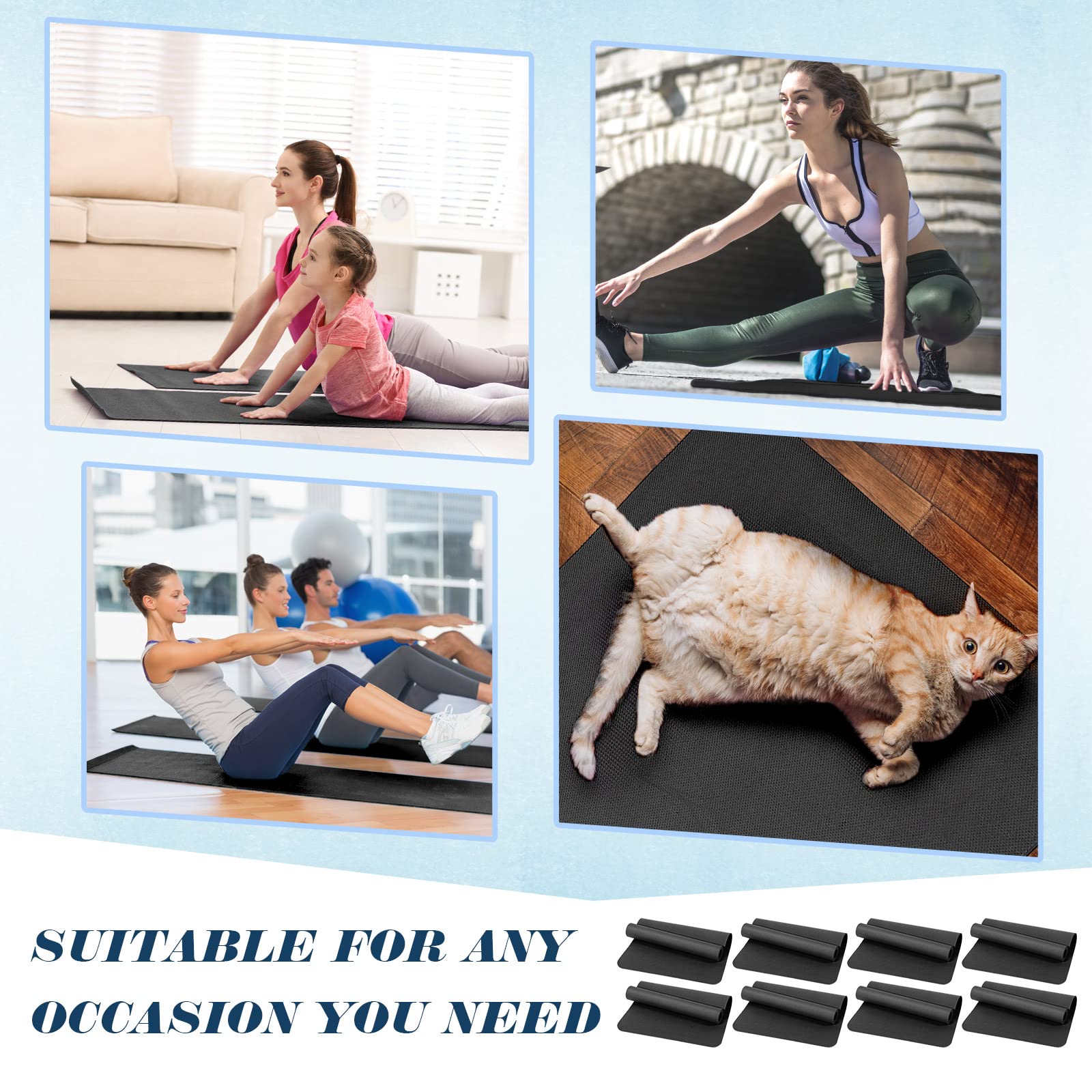 10 Pack Non-Slip Yoga Mats Bulk - 68