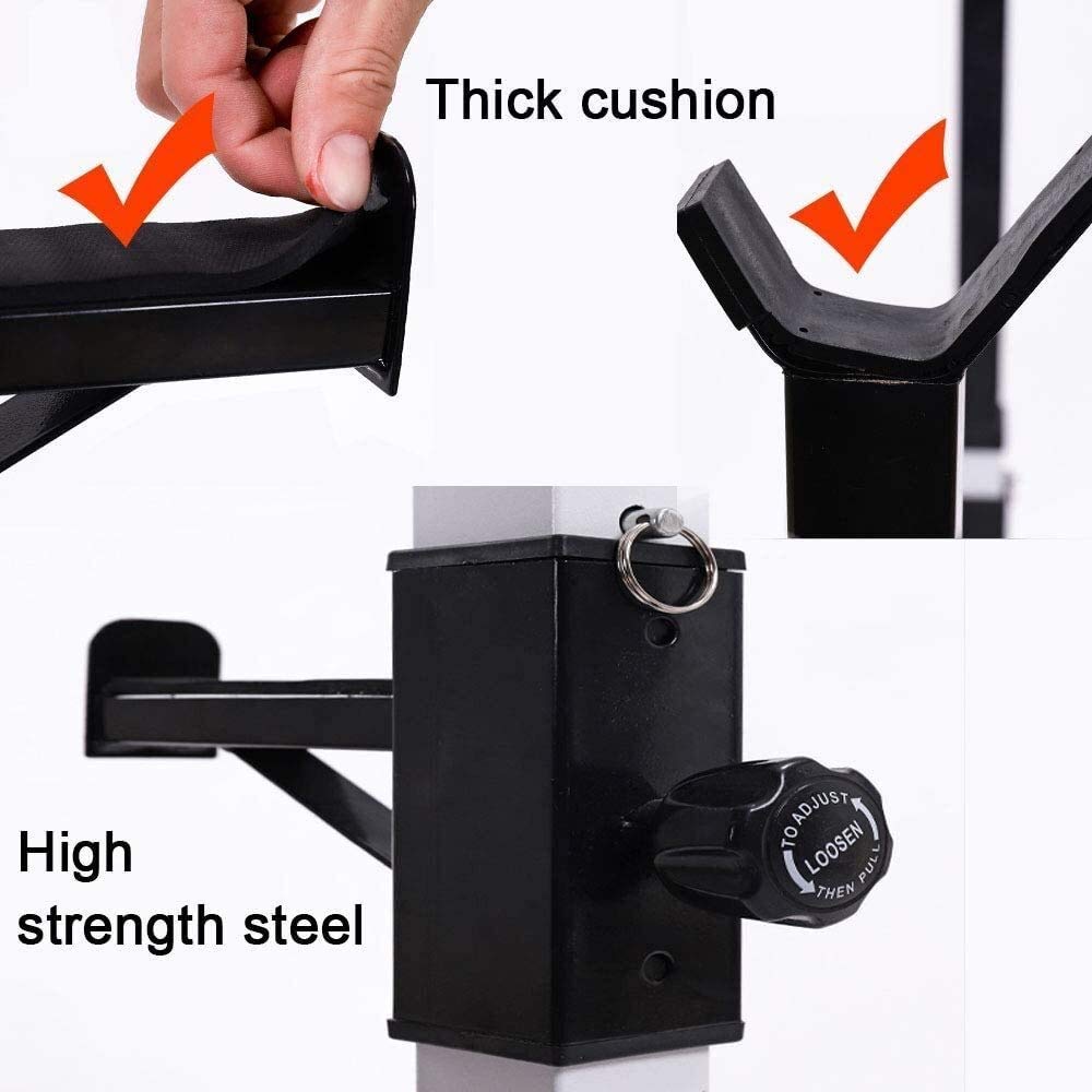 Adjustable Weight Bench for Home Gym - Smart Telescopic Workout Bench with Barbell Rack for Bench Press & Squat Exercises | Perfect for Strength Training, Bodybuilding & Fitness Workouts