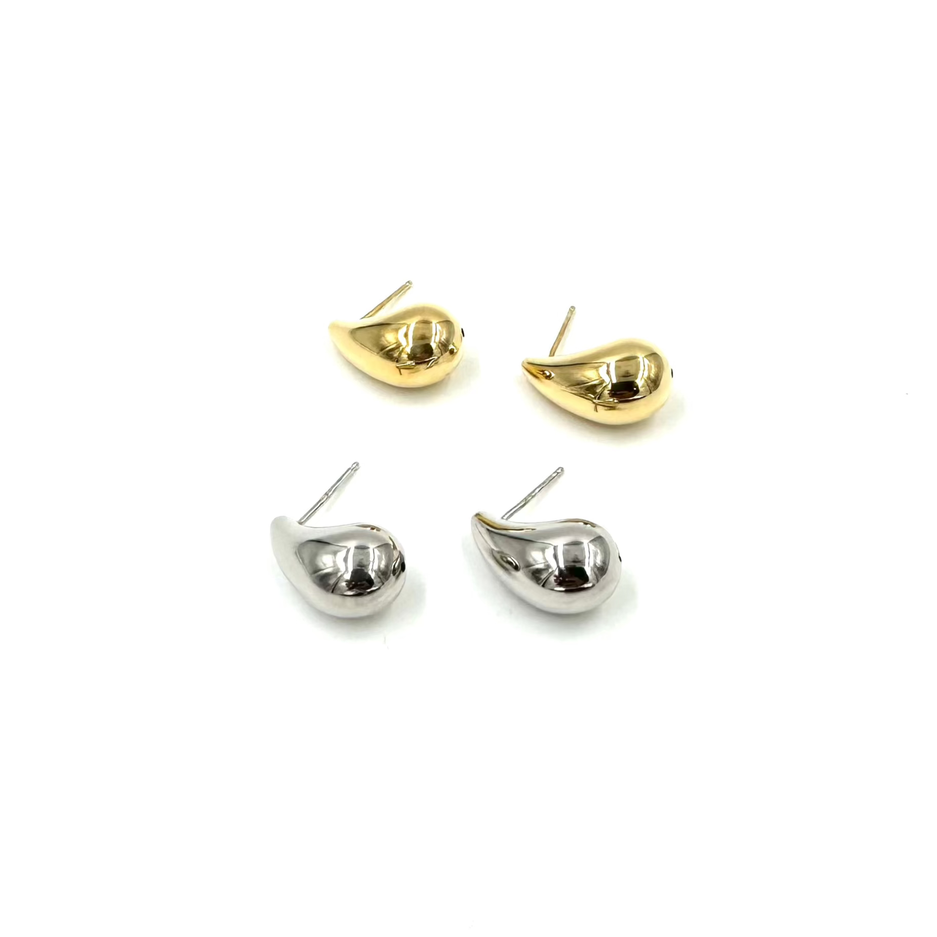 Ashley Gold Sterling Silver Tear Drop Stud Earrings - Dainty Elegant Jewelry for Women - Perfect for Weddings, Parties & Everyday Wear