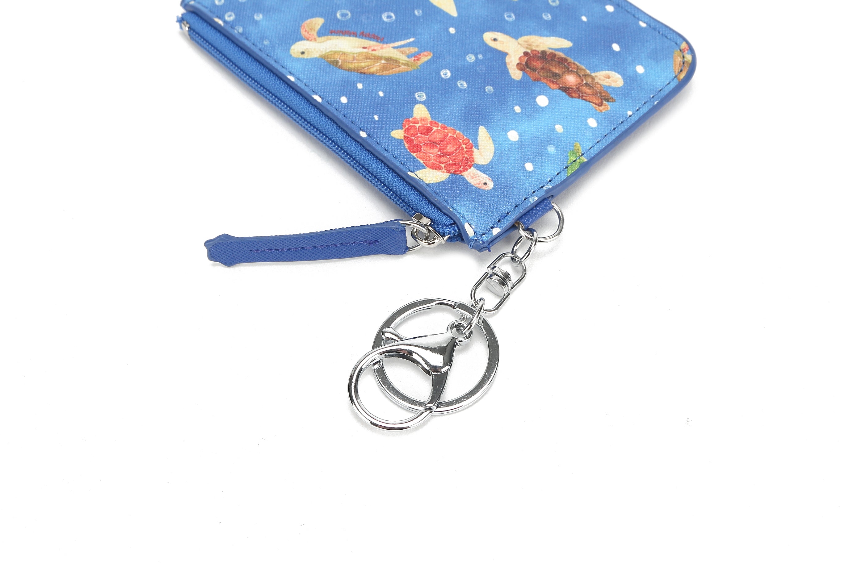 Premium Leather Card Holder with May Local Turtles Blue Design - Slim RFID Blocking Wallet for Men & Women - Perfect for Travel, Work, and Everyday Use