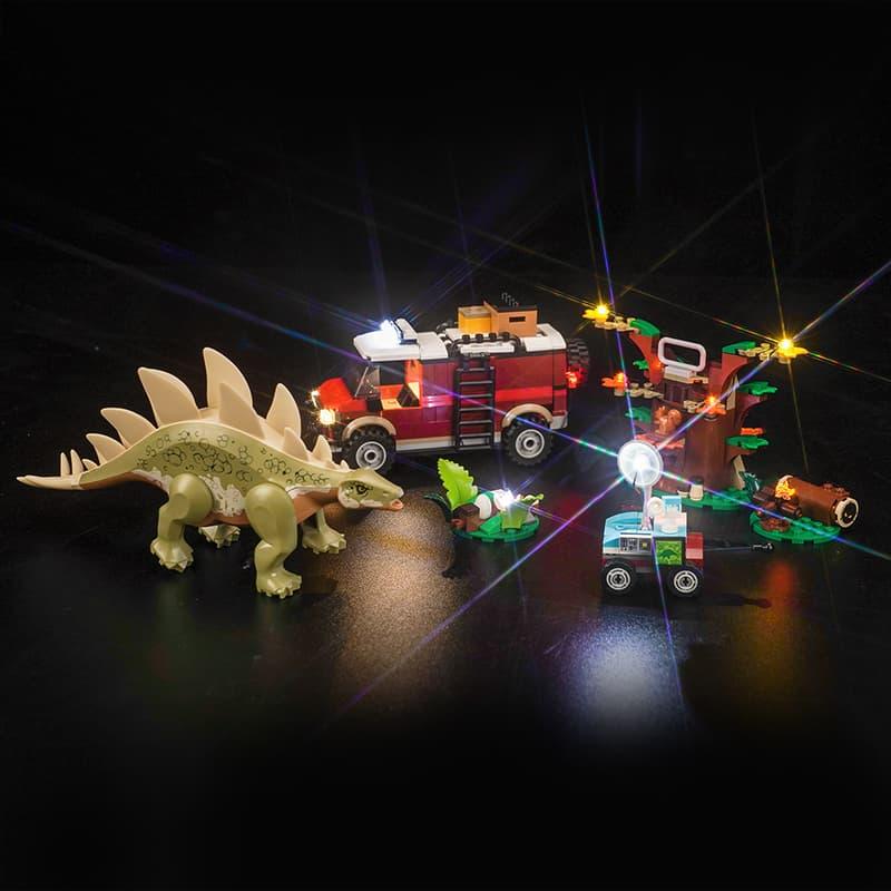LEGO Jurassic World Dinosaur Missions Stegosaurus Discovery 76965 Light Kit - DIY Building Blocks Lighting Set for Display & Night Scene Decoration