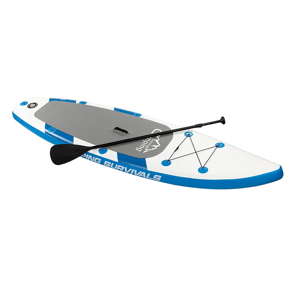 Bysesion GT2-XJ 11ft Inflatable Stand Up Paddle Board - Lightweight Blue & White SUP for Adults - Perfect for Yoga, Fishing & Ocean Surfing