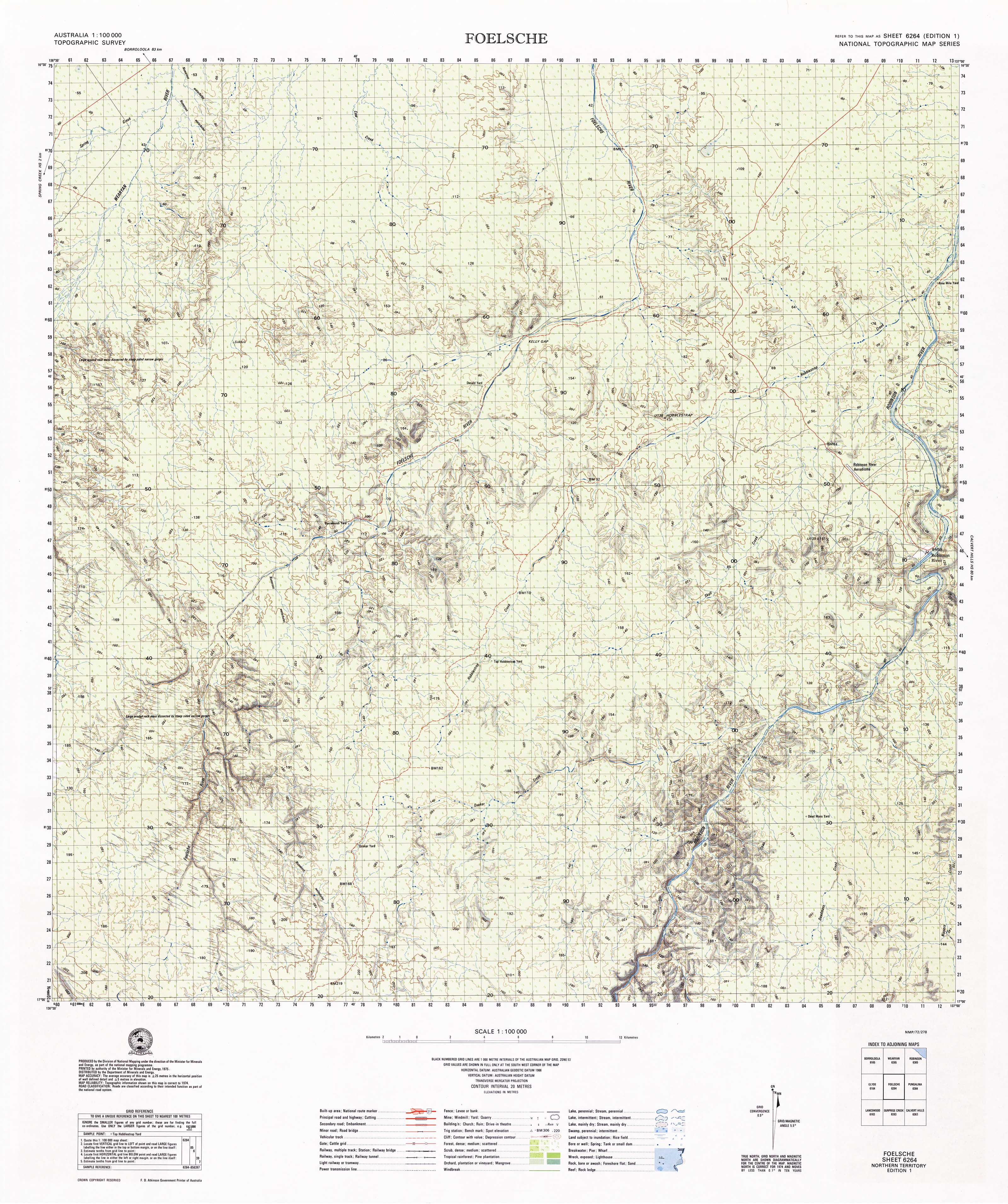 6264 Foelsche 1:100k Topographic Map - Detailed Australia Outback Hiking & Adventure Navigation - Perfect for Camping, Bushwalking and Outdoor Exploration