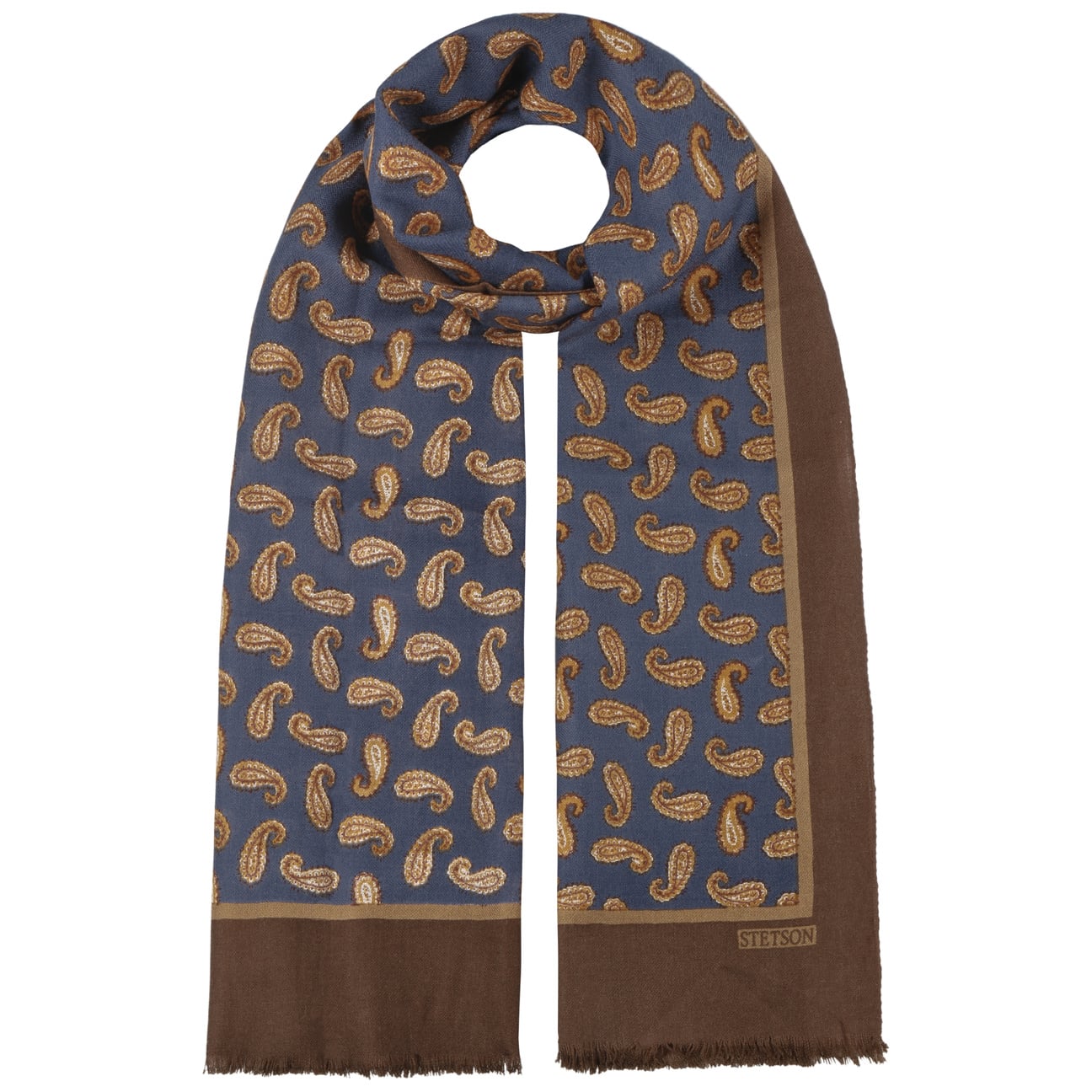 Stetson Premium Paisley Wool Scarf for Men & Women - Soft Winter Fashion Accessory for Cold Weather, Office & Outdoor Activities