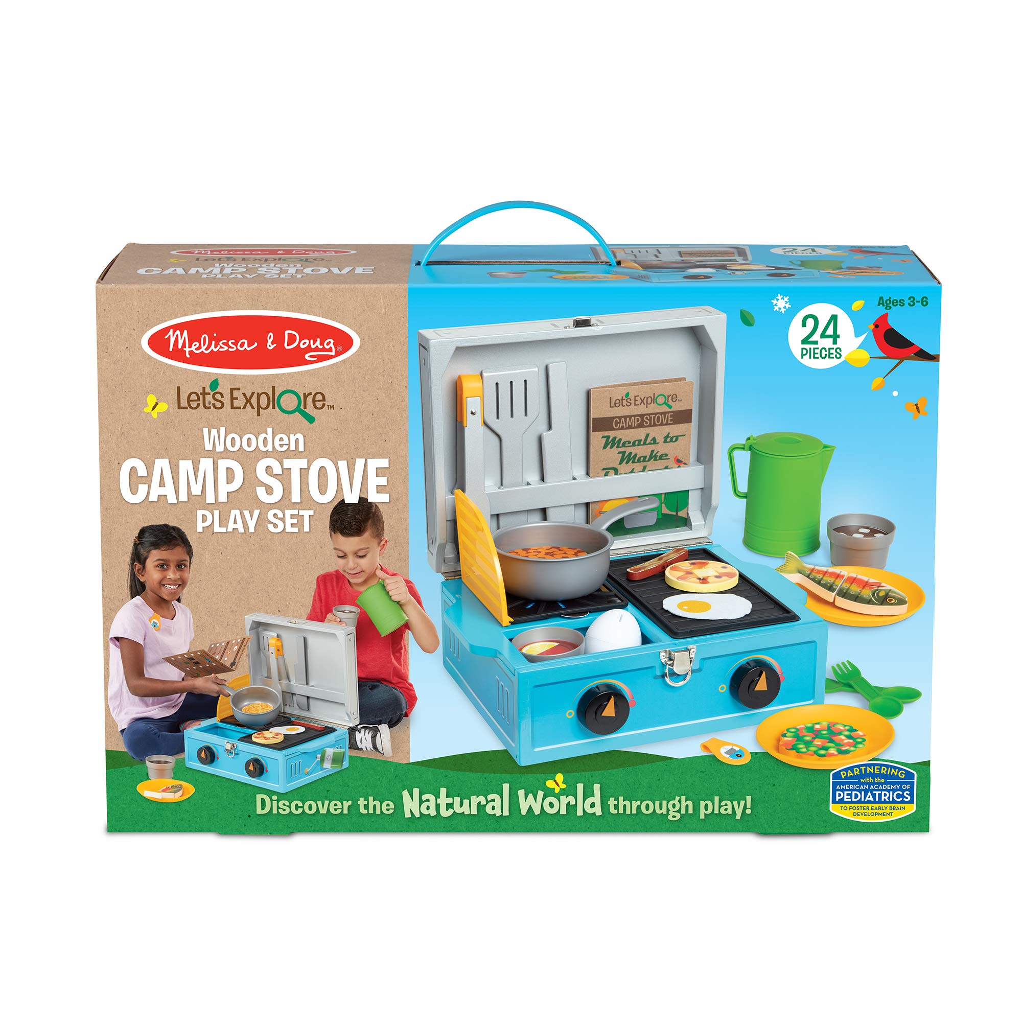 Melissa & Doug 40804 Let's Explore Camp Stove Pretend Play Set - Wooden Toy Kitchen for Kids Ages 3+ | Perfect Gift for Boys & Girls | Outdoor Adventure & Indoor Imaginative Play