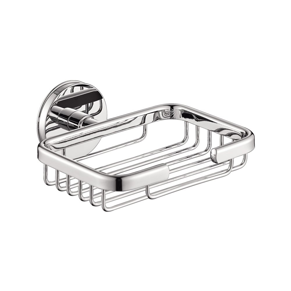 Modern Brass Soap Basket & Wall Mounted Soap Dish Holder - Chrome Finish for Bathroom, Shower & Kitchen Sink Organization