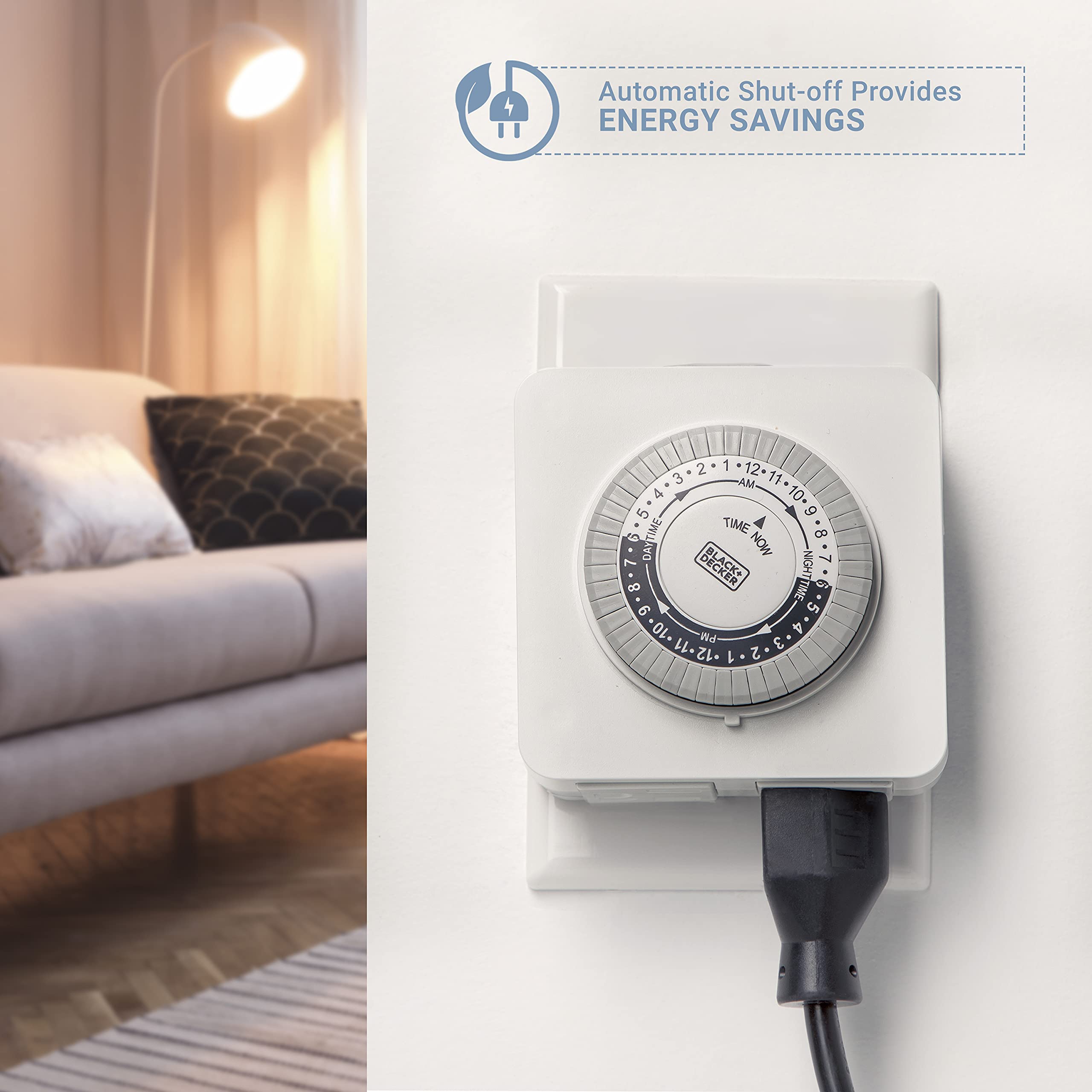 BLACK+DECKER Programmable Light Timer - 2 Pack Indoor Analog Outlet Timer with 2 Grounded Outlets, 30-Minute Intervals & Override Switch for Lamps, Christmas Lights & Small Appliances | Perfect for Home Automation, Energy Savings & Vacation Lighting