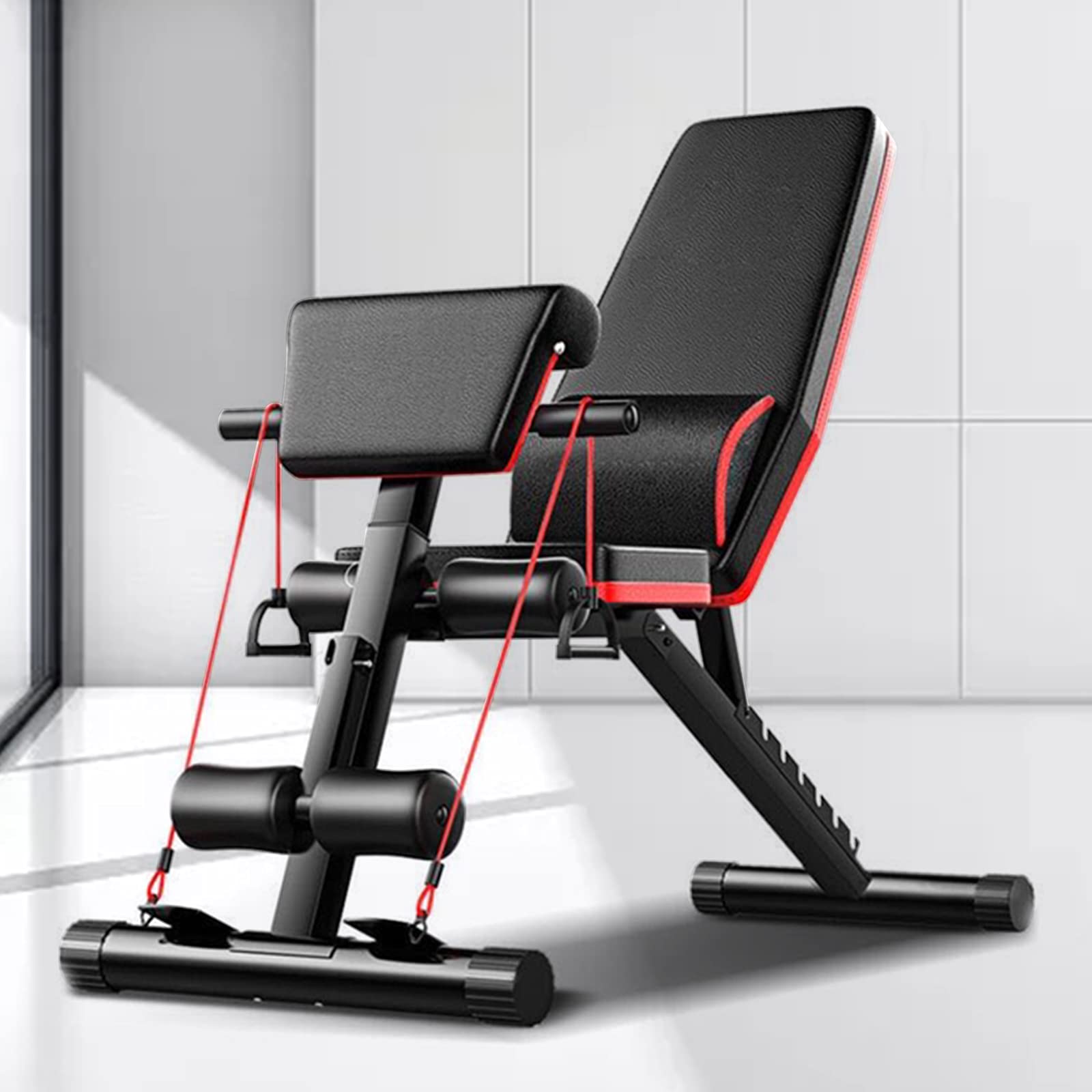 Adjustable Weight Bench 350 lbs Capacity - Anti-Sweat & Dirt-Resistant Home Gym Equipment for Full Body Strength Training - Perfect for Home Workouts, Muscle Building & Fitness Enthusiasts