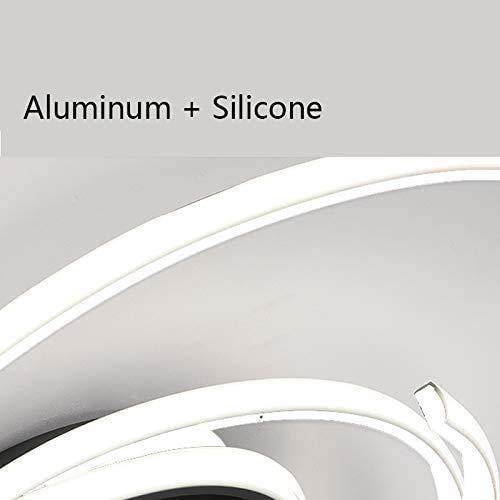 Dimmable LED Ceiling Light with Remote Control - Modern Spiral Flower Design in White - Perfect for Bedroom, Living Room & Kitchen - Stainless Steel Bracket Light for Home Decor & Ambient Lighting