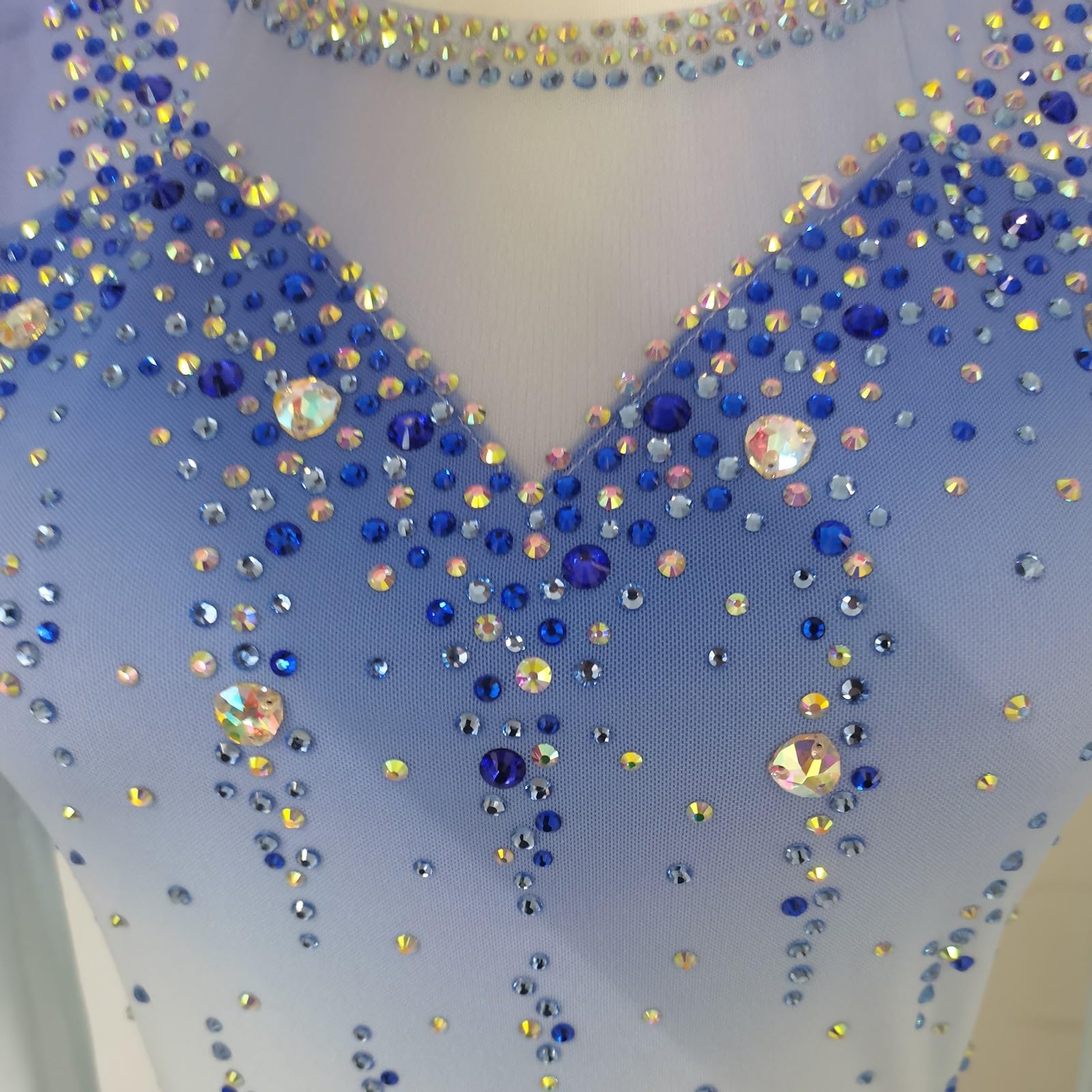 Elegant Blue Figure Skating Dress for Girls & Women - Competition Ice Dance Costume - Professional Skating Outfit for Performances & Shows