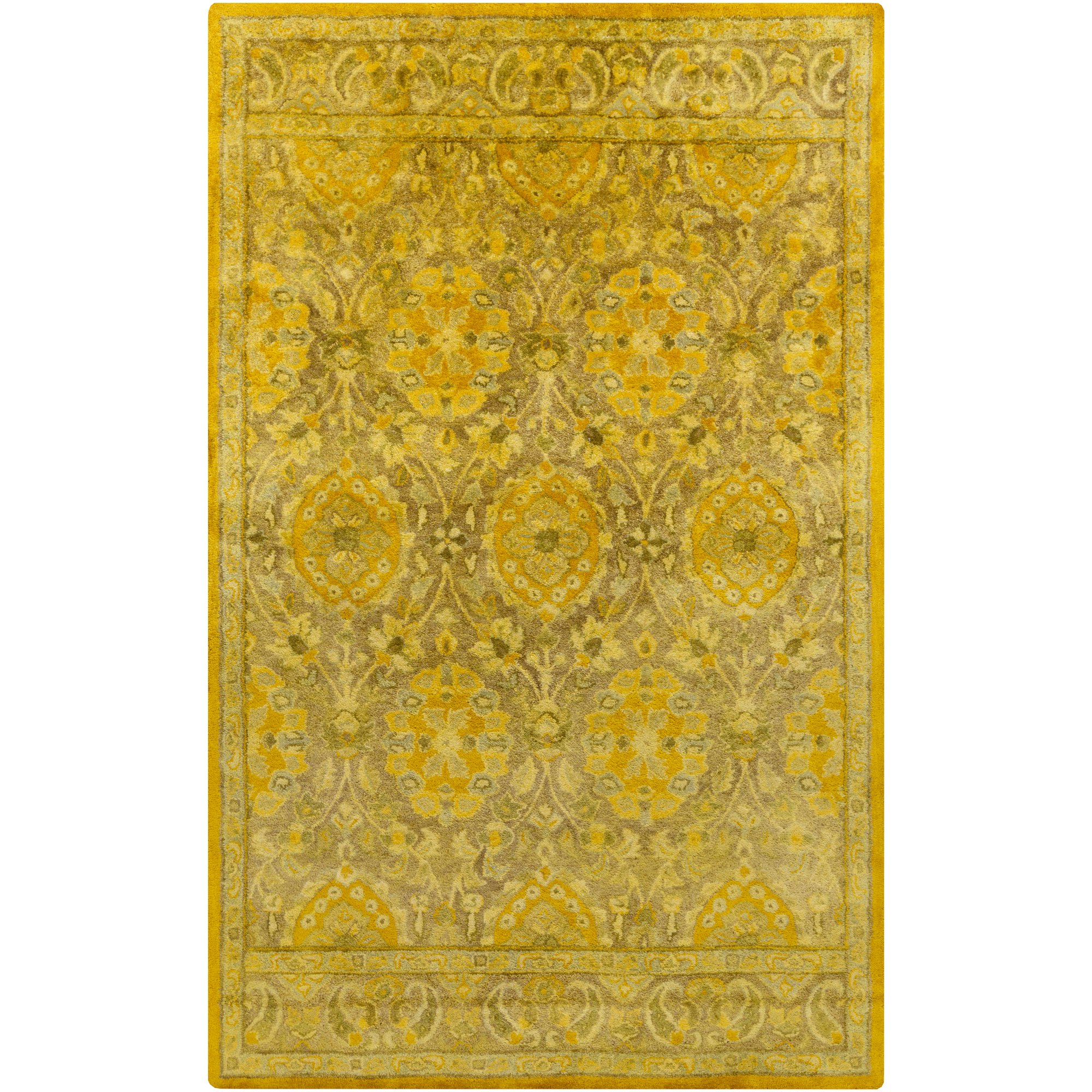 Surya Hand Tufted Casual Area Rug 5x8 Feet - Gold Olive Lime Moss Modern Boho Rug for Living Room Bedroom Home Decor