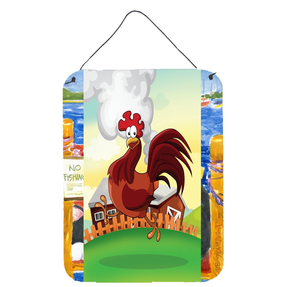 Vintage Rooster Chicken Metal Wall Art Sign - 12x16 Inch Multicolor Aluminum Plaque for Kitchen, Bar, Bathroom & Front Door Decor | Rustic Farmhouse Home Décor | Perfect for Country Style Living Rooms, Restaurants & Outdoor Patios