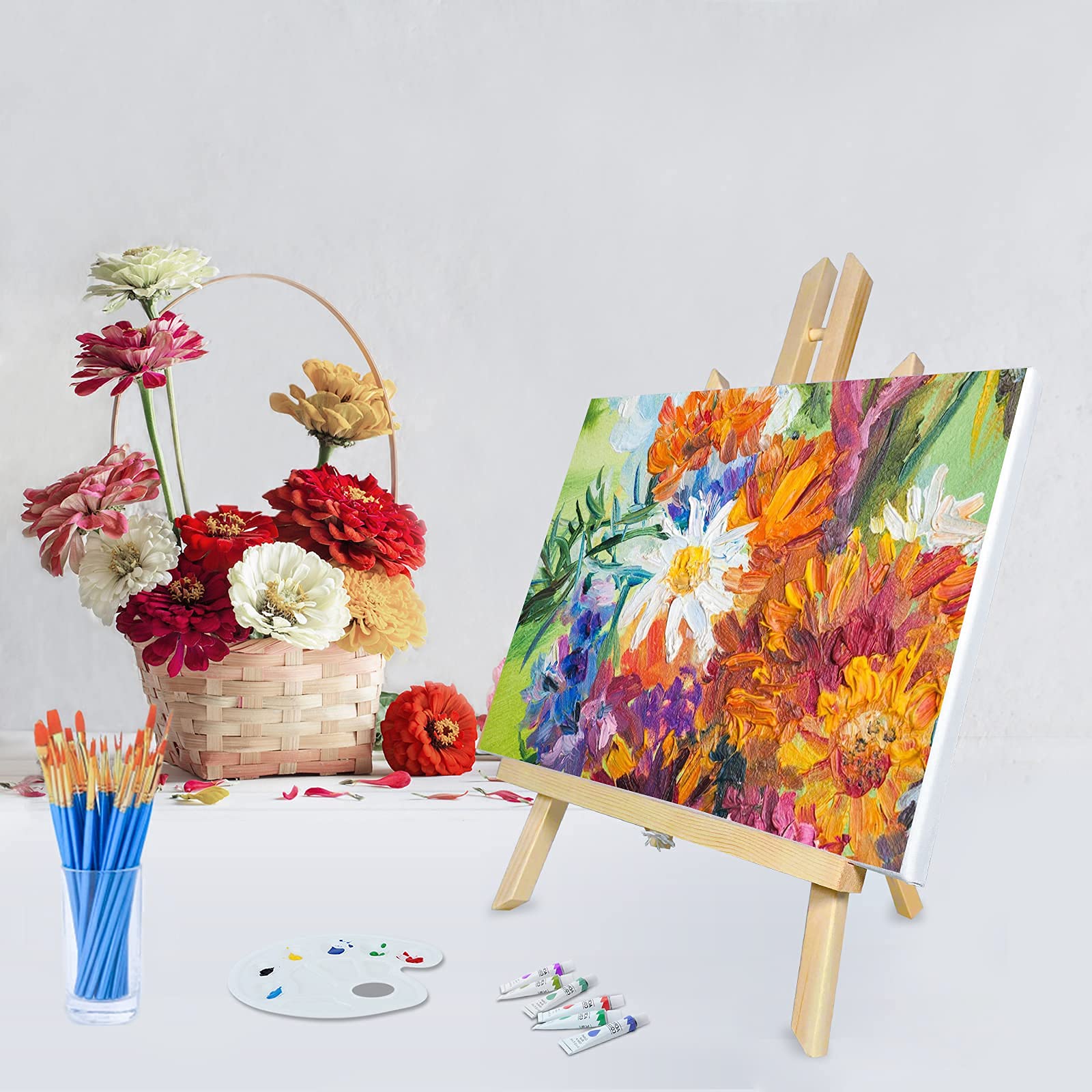 58-Piece Painting Set with Easels - 7x14
