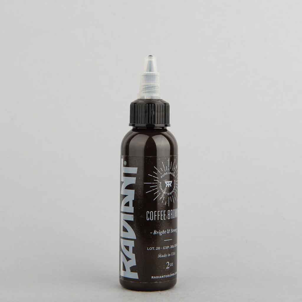 Premium Coffee Brown Radiant Tattoo Ink - 1 oz Bottle for Professional Tattoo Artists | Ideal for Realism, Shading & Fine Line Work