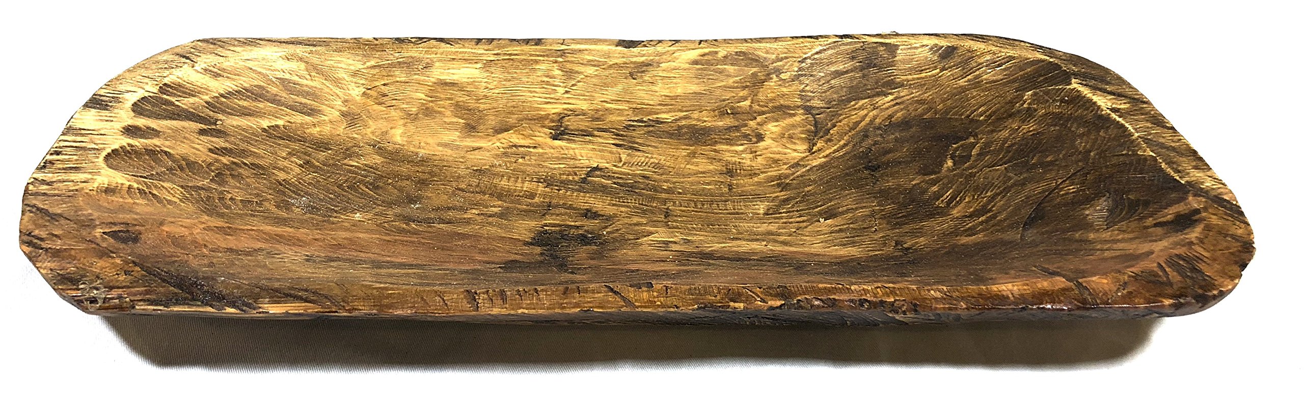 Handcrafted Stained Wood Dough Bowl - Rustic Farmhouse Bread Making & Serving Tray for Baking, Entertaining, and Home Decor