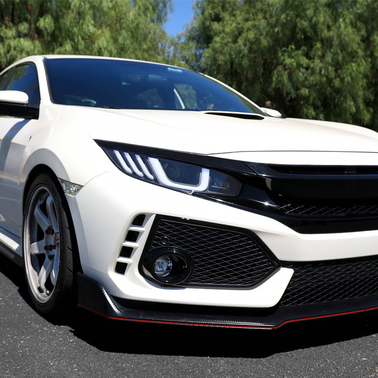 2016-2021 Honda Civic LED Projector Headlights with Switchback Sequential Turn Signal - Matte Black Housing & Clear Lens - Upgrade Your Night Driving Safety
