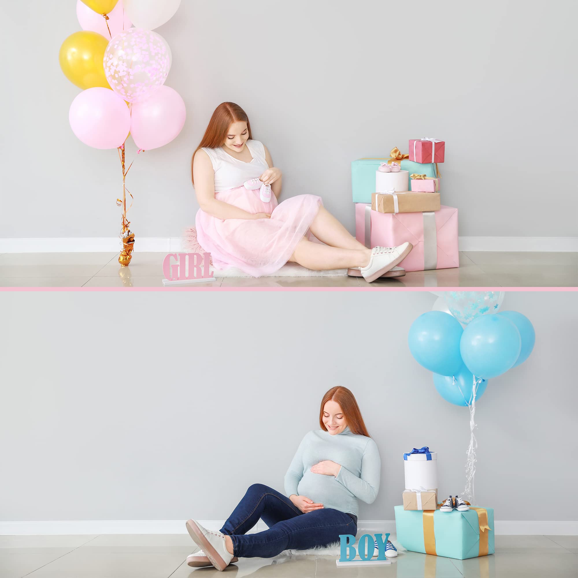 Blue and Pink Wooden Boy or Girl Sign - Gender Reveal & Baby Shower Party Decor - Perfect for Nursery, Birthday Celebrations & Gender Announcement Parties - by JTRF