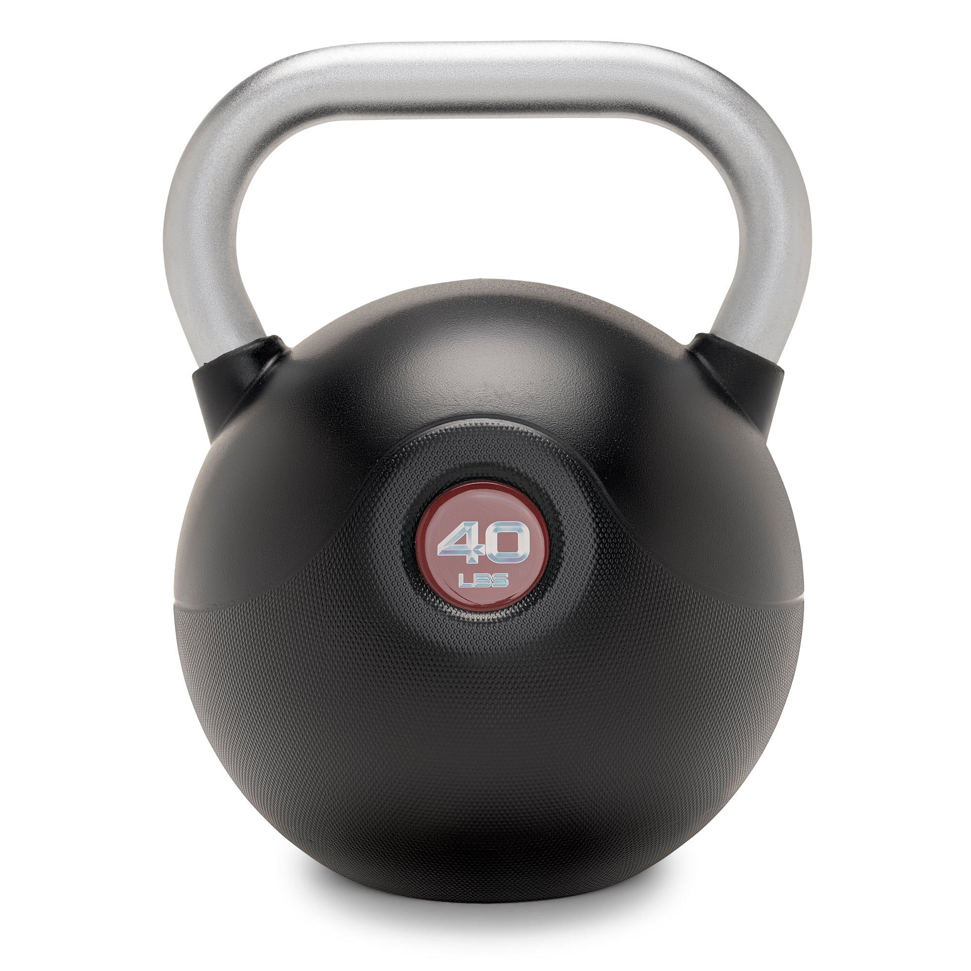 Marcy 40 lb. PU Kettlebell with Chrome Handle - Red (MCKB 040 RED) | Home Gym Equipment for Strength Training & CrossFit Workouts