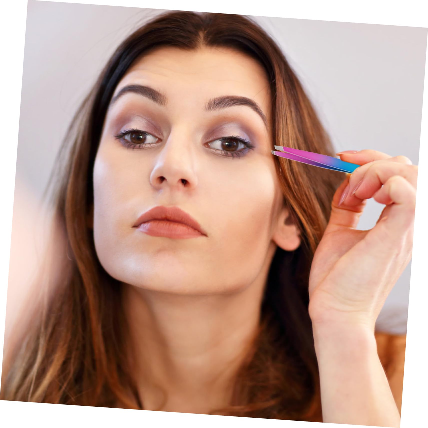 Premium Stainless Steel Eyebrow Tweezers with Brush - Professional Hair Removal & Brow Shaping Tool for Women | Portable Eyebrow Grooming Kit for Precise Tweezing, Brow Care & Makeup Application | Perfect for Home, Travel & Salon Use