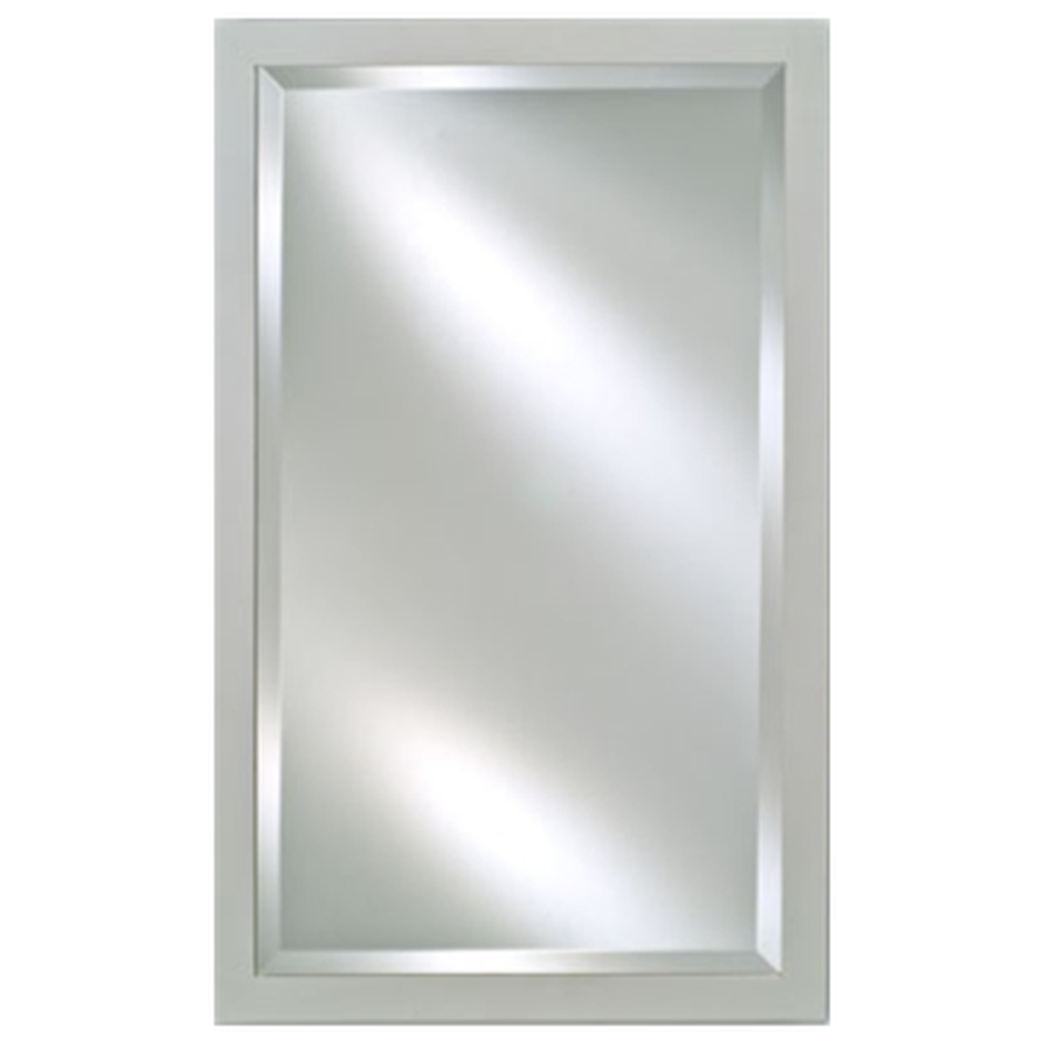 Afina Estate 16x22 Inch Satin White Wood Framed Beveled Mirror - Elegant Wall Decor for Bedroom, Bathroom, or Entryway