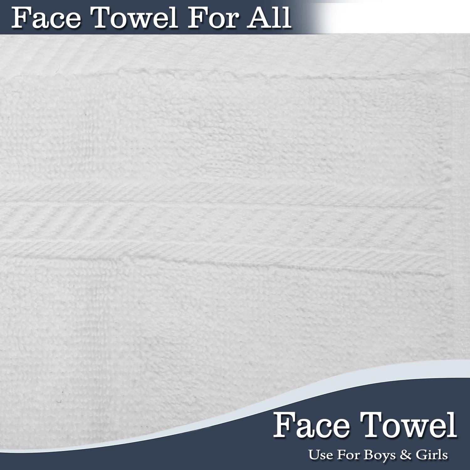 Premium 100% Cotton Face Towels Set of 12 | Soft & Absorbent 13x13 Inch White Facial Towels | Gentle for Sensitive Skin | Perfect for Spa, Gym & Daily Skincare Routine