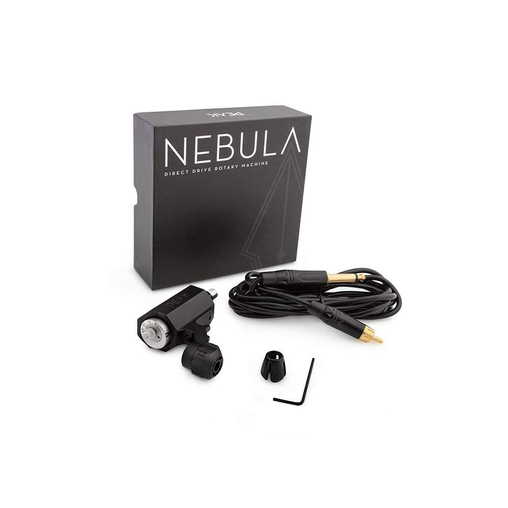 Peak Nebula Direct Drive Rotary Tattoo Machine - Professional Black Tattoo Gun with Adjustable Stroke Length, Ergonomic & Comfortable Design - Perfect for Tattoo Artists and Beginners, Ideal for Studio & Home Use