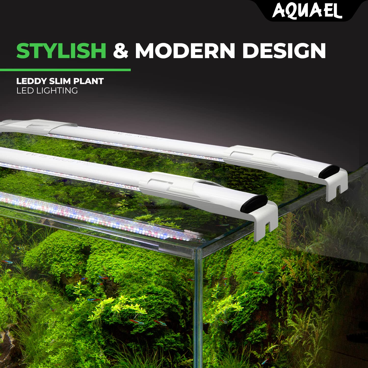 Aquael Leddy Slim Plant Premium Aquarium Light - 32W LED Plant Grow Light for 30-40 Inch Fish Tanks (White) - Perfect for Freshwater Planted Aquariums & Aquatic Gardens