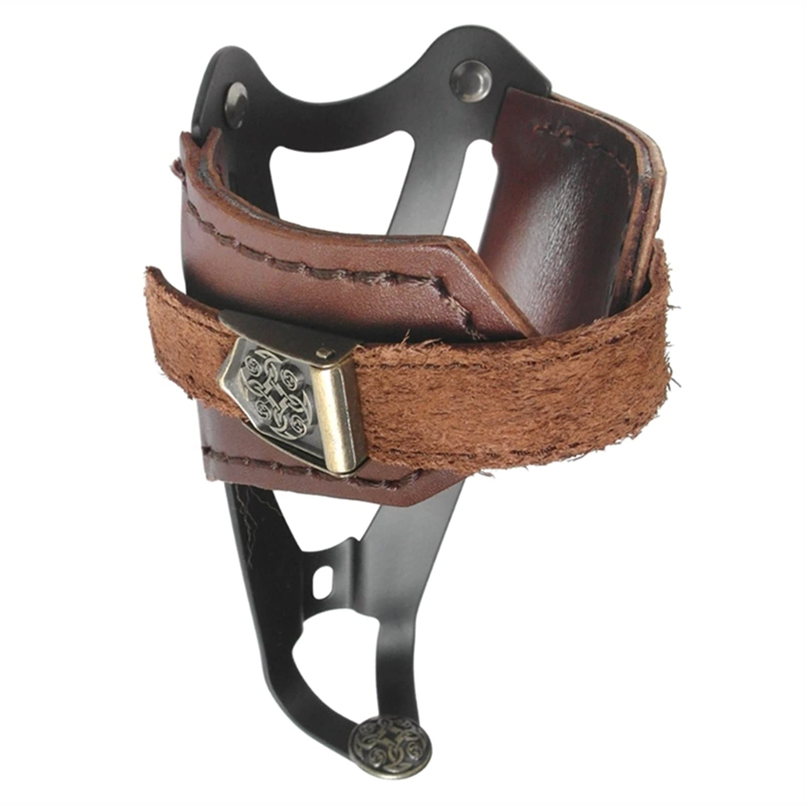 Vintage Leather Bike Water Bottle Cage - Adjustable for Road & Mountain Bikes | Cycling & Motorcycle Cup Holder