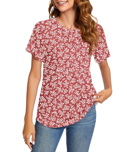 Red Background White Flowers