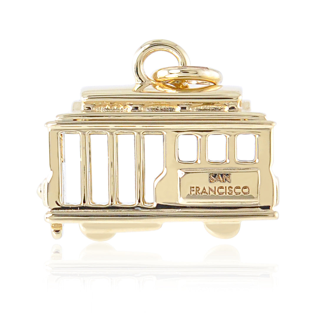 Small Gold Cable Car Charm Pendant - Vintage-Inspired Jewelry for Necklaces & Bracelets - Perfect for Travel Lovers & San Francisco Souvenirs