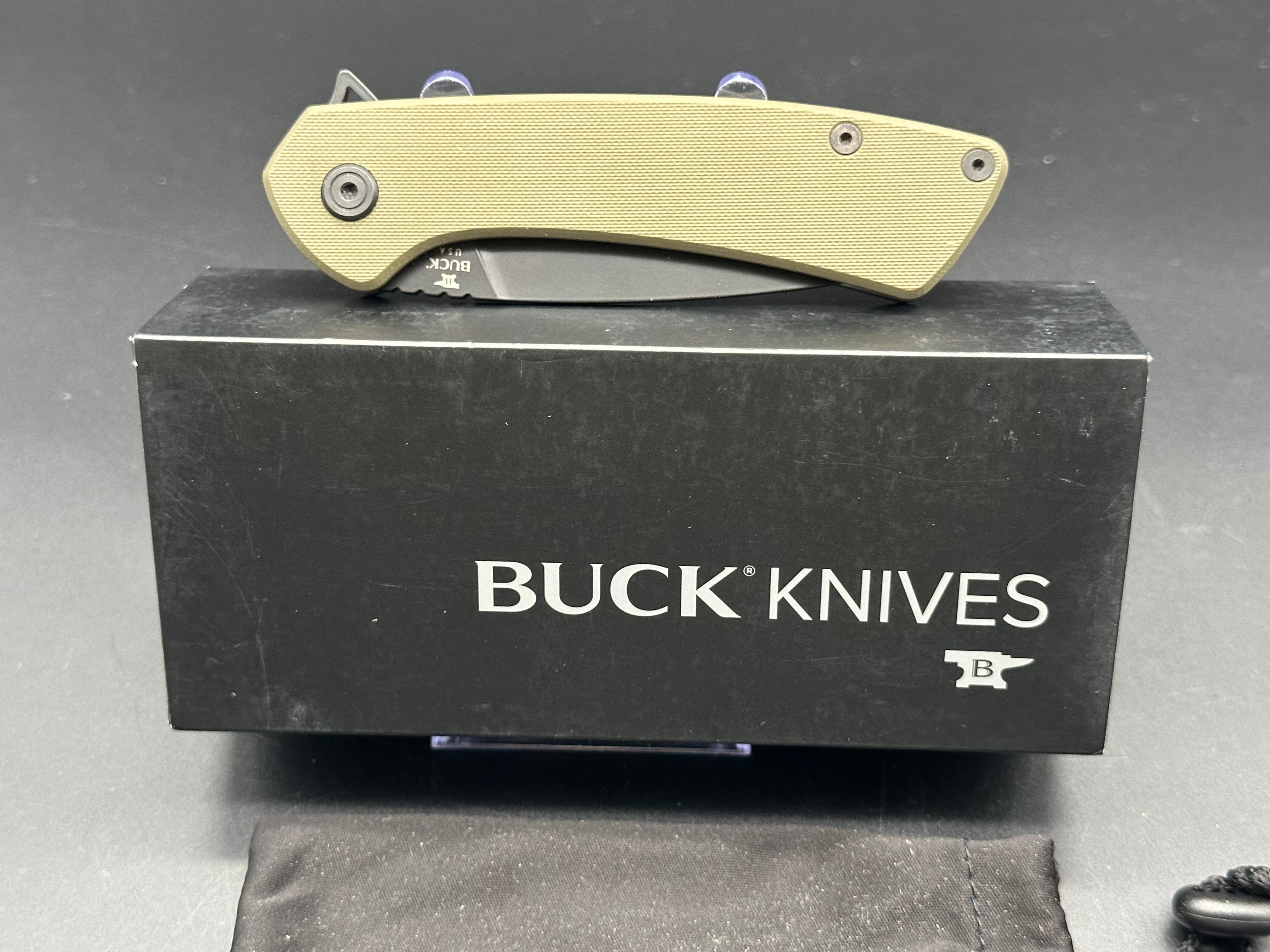 Buck 040 Onset Frame Lock Folding Knife - OD Green G10 Handle, 3.4