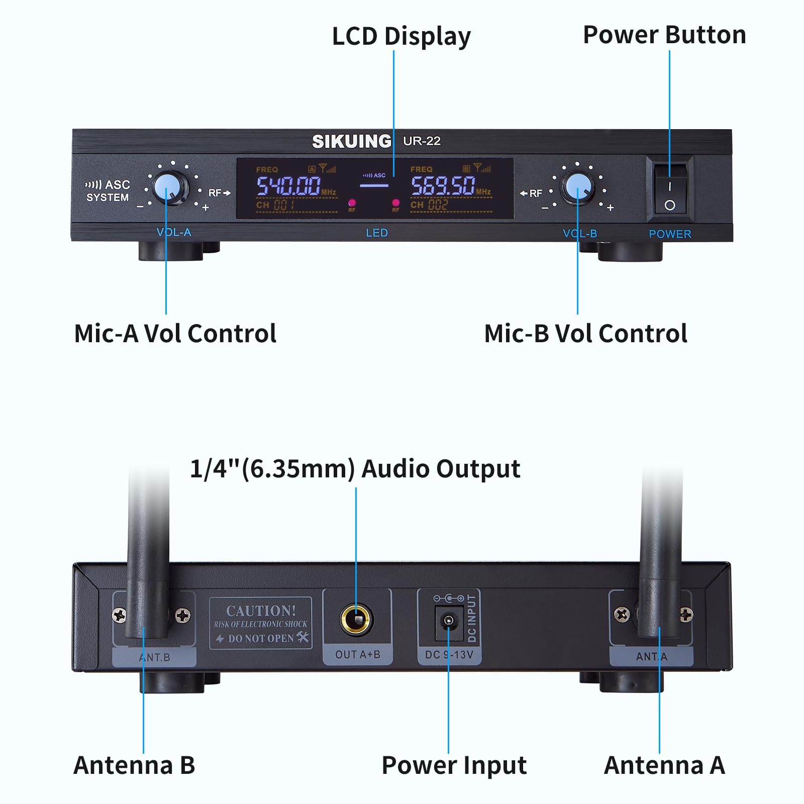 Professional Dual Channel UHF Wireless Microphone System with 2x30 Adjustable Frequencies - Includes Lavalier & Headset Mics for Church, Meetings, Presentations - 300ft Range (2 Bodypack) - Perfect for Worship Services, Corporate Events & Public Speaking
