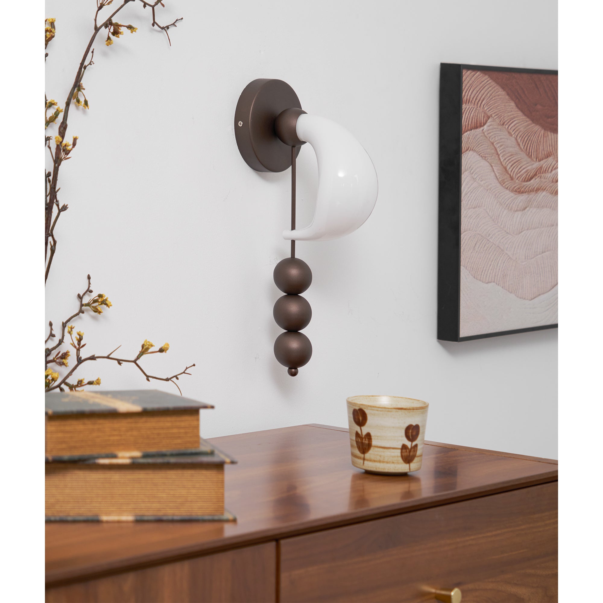 Luna Orbit Wall Lamp - Modern LED Wall Light Fixture for Bedroom, Living Room, and Hallway - Dimmable Ambient Lighting for Home Decor