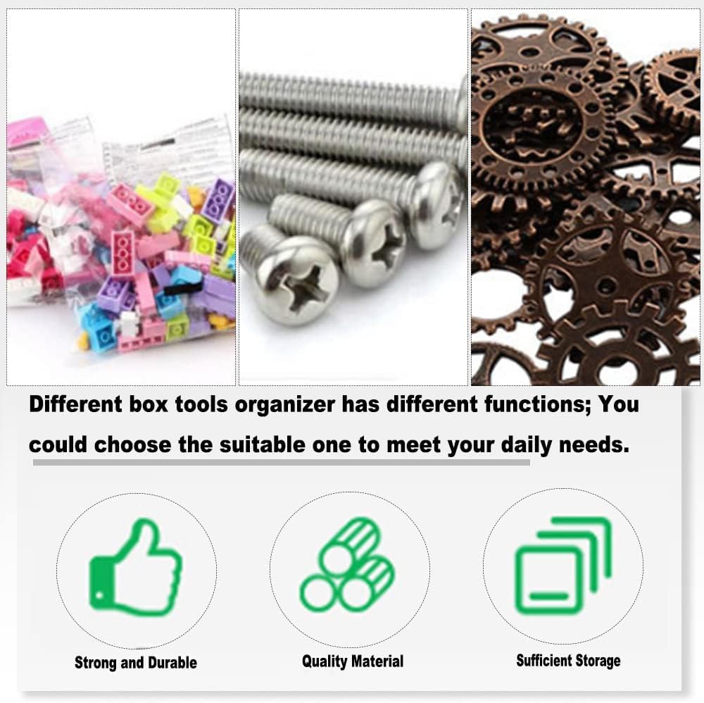 Auniwaig 2-Pack Plastic Tool Organizer Box for Hardware & Jewelry - Portable Storage for DIY & Crafts