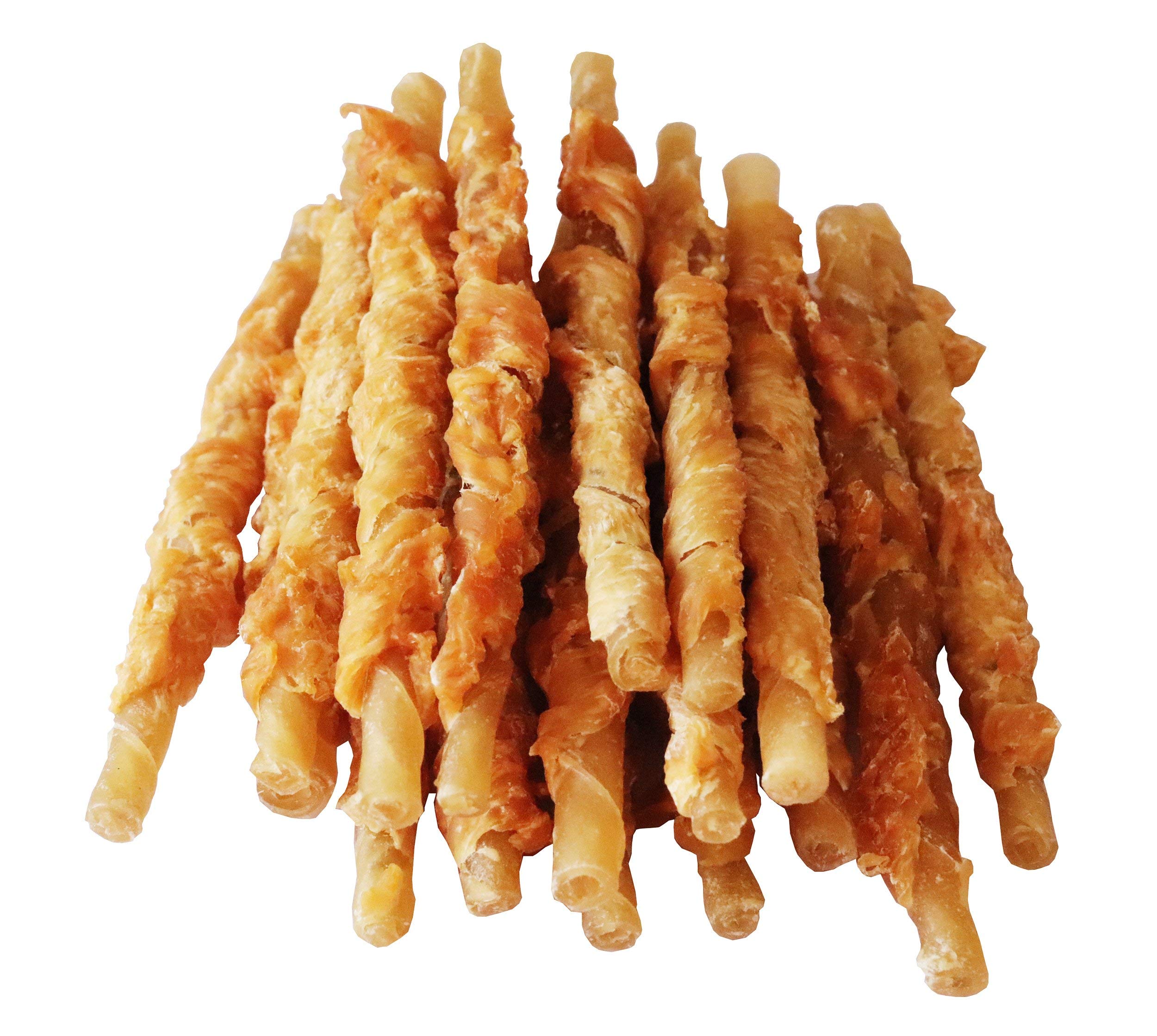 Natural Chicken Wrapped Rawhide Dog Chews - 1lb All-Natural Puppy Training Treats & Dental Sticks for Small, Medium & Large Dogs - Perfect for Teething, Chewing & Reward Training