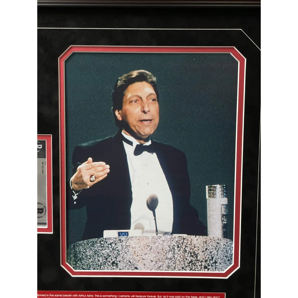 Jim Valvano Autographed Framed Collage with ESPY Speech - BAS COA Certified - Perfect for Sports Memorabilia Collectors & Inspirational Home/Office Decor
