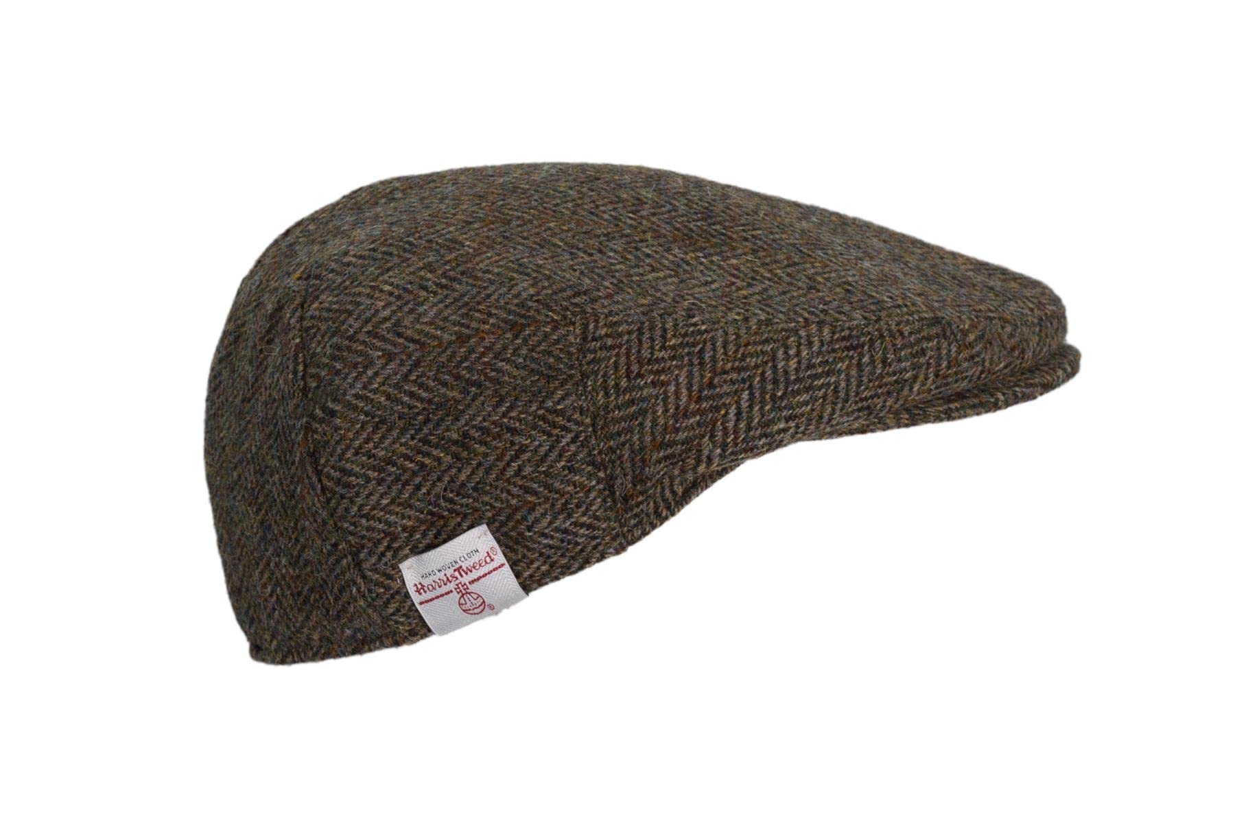 Harris Tweed Oakmoor Flat Cap for Men - Classic British Wool Hat for Outdoor, Golf & Casual Wear