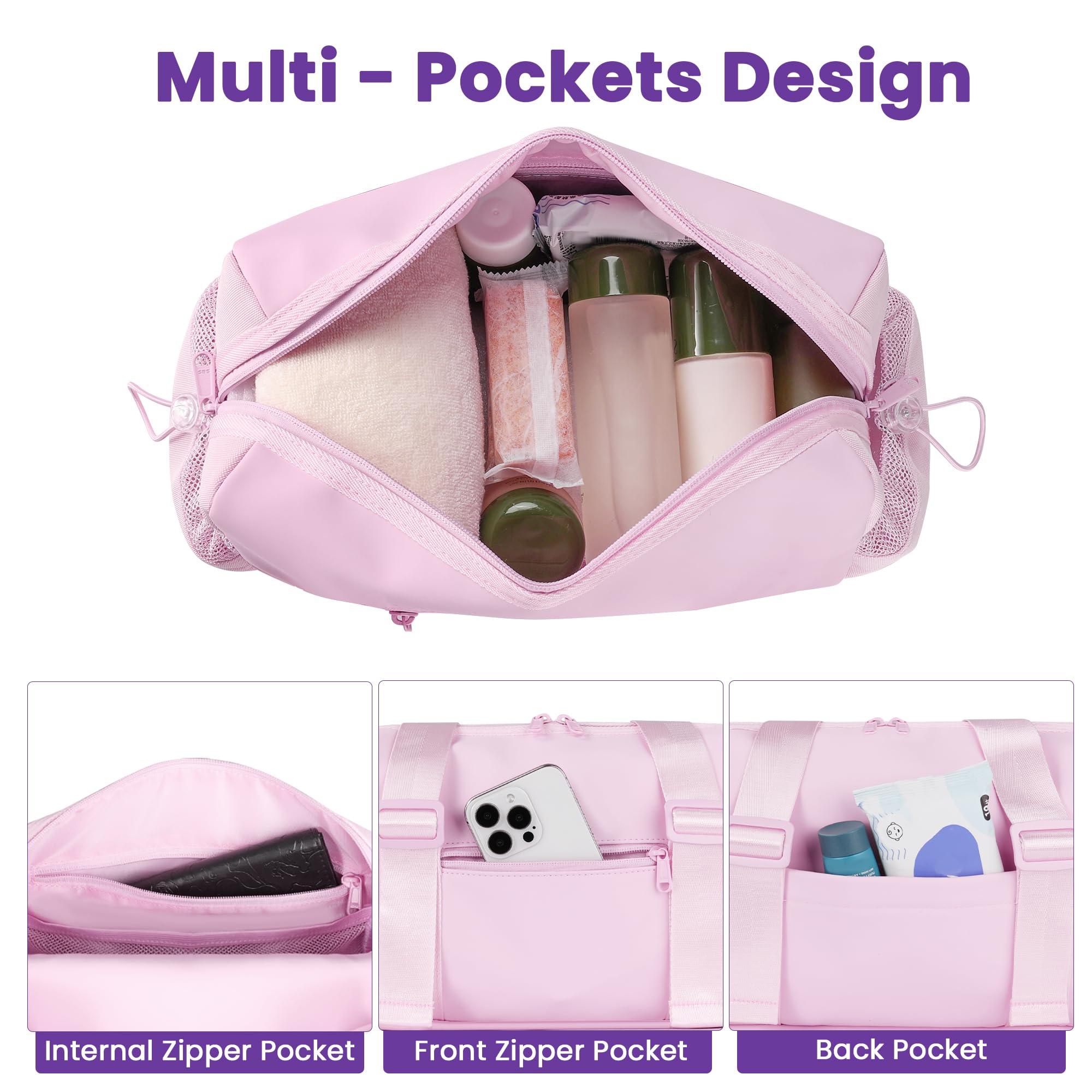 **KUKUPAK Small Gym Bag for Women - Waterproof Sports Duffel with Wet Compartment, Cute Pink Mini Workout Tote - Perfect for Gym, Yoga, Travel & Fitness**