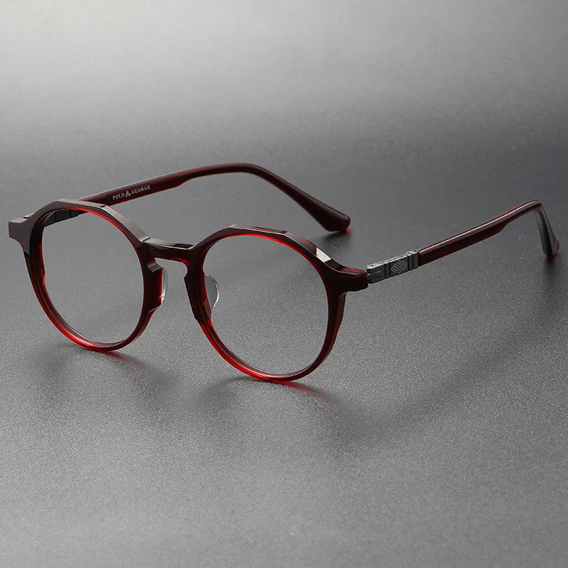 Stylish Black Acetate Polygon Full Rim Eyeglasses for Women - S9657 | Perfect for Office, Reading & Fashion Accessories