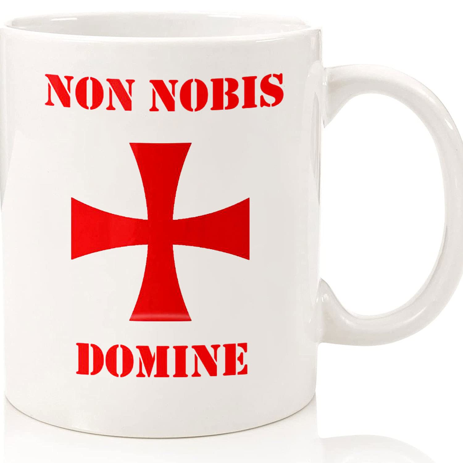 Knights Templar Coffee Mug - Non Nobis Domine Ceramic Cup - 11oz & 15oz Masonic Gifts - Novelty Tea Mug for Halloween, Christmas & Thanksgiving - Perfect for Coffee Lovers & Secret Society Enthusiasts