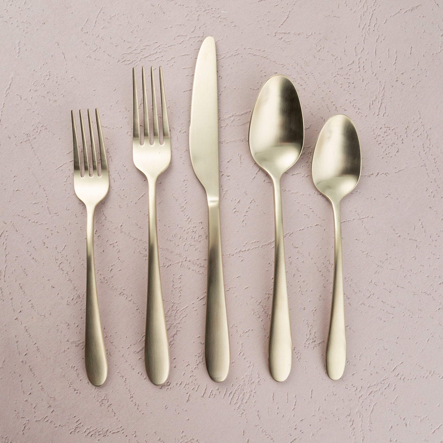 Poet Champagne Satin 20-Piece Flatware Set - Elegant Stainless Steel Cutlery for Dining, Wedding & Special Occasions - Complete Silverware Set with Knives, Forks & Spoons