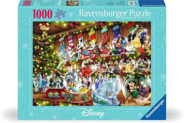 Disney Snow Globes 1000 Piece Jigsaw Puzzle - Fun Family Activity for Christmas Decor & Disney Collectors