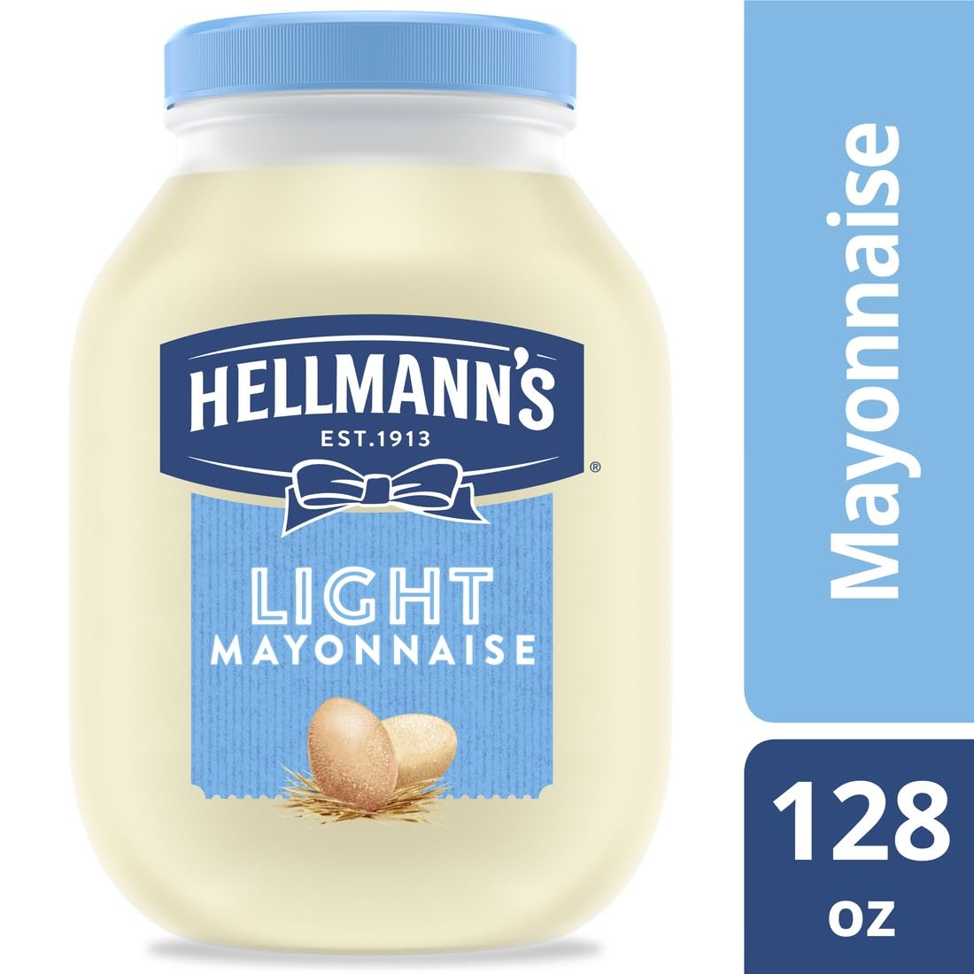 Hellmann's Light Mayonnaise - 1 Gallon (Pack of 4) | Gluten Free, Made with 100% Cage Free Eggs | Perfect for Sandwiches, Salads, Burgers & Dips | Bulk Condiment for Restaurants & Catering