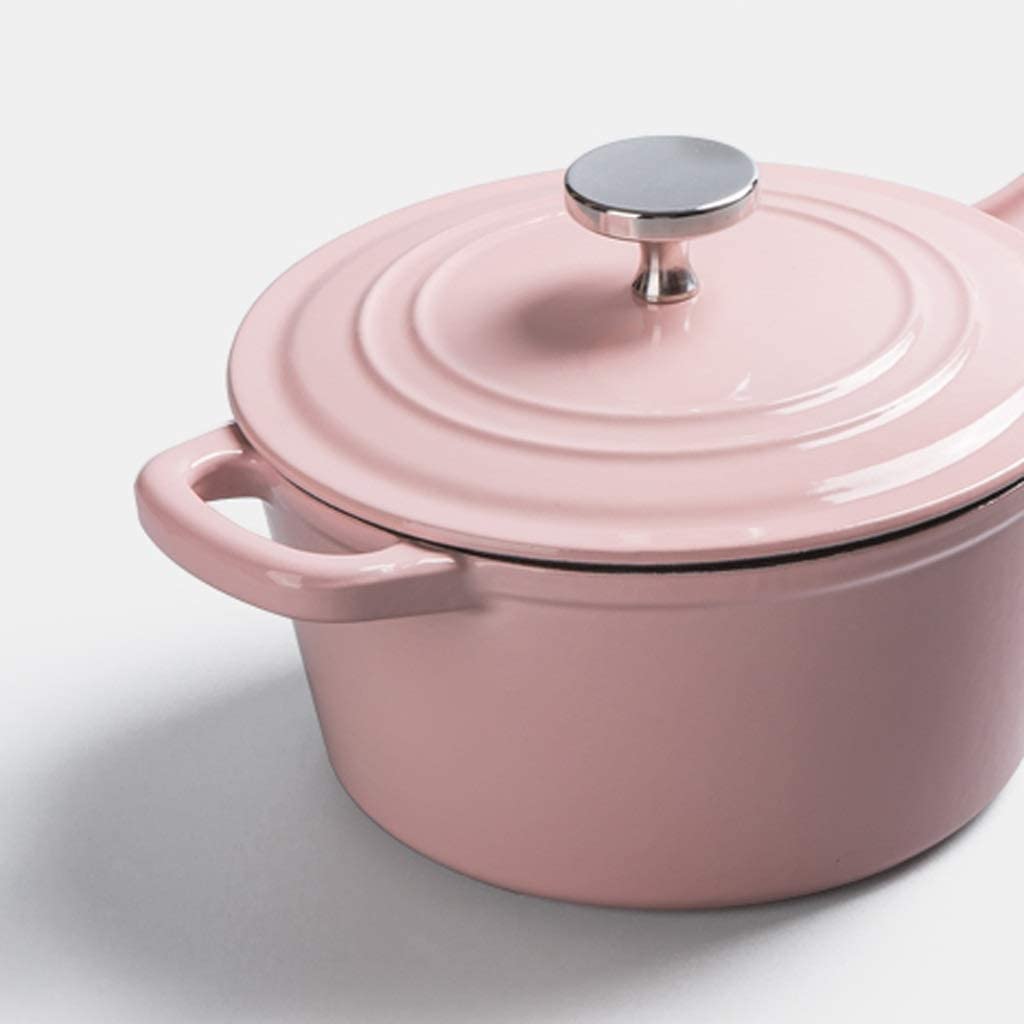 Cast Iron Enamel Non-Stick Wok Milk Pot - 2.5QT Dutch Oven for Cooking Noodles, Porridge & Soup | Stovetop & Oven Safe | Perfect for Home Kitchen, Camping & Gifts (One Color)